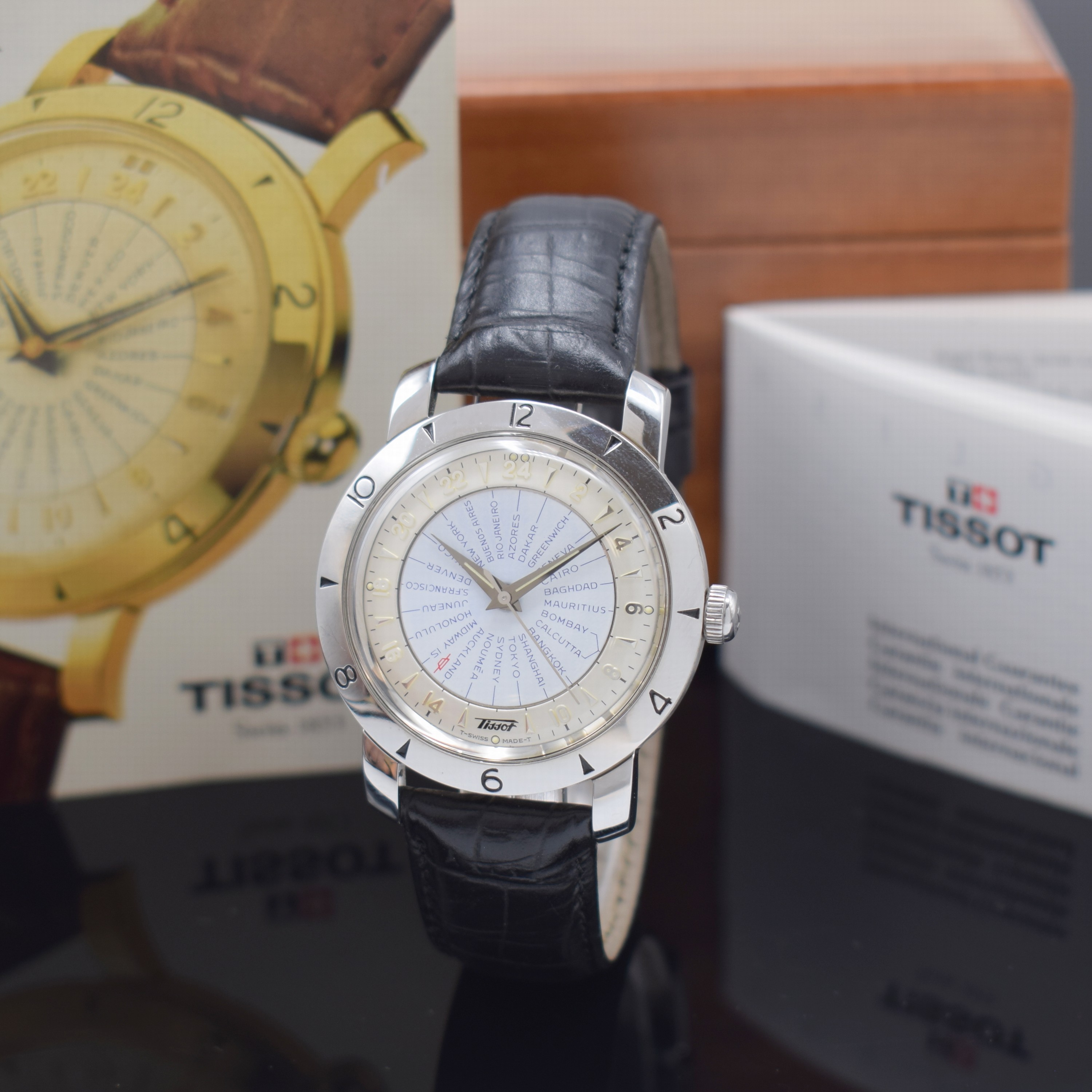TISSOT Navigator auf 1800 Stück limitierte Herrenarmbanduhr, Automatik, Jbiläumsausgabe in Stahl, Boden verschr., Serie A, Zifferblatt im Zentrum ...