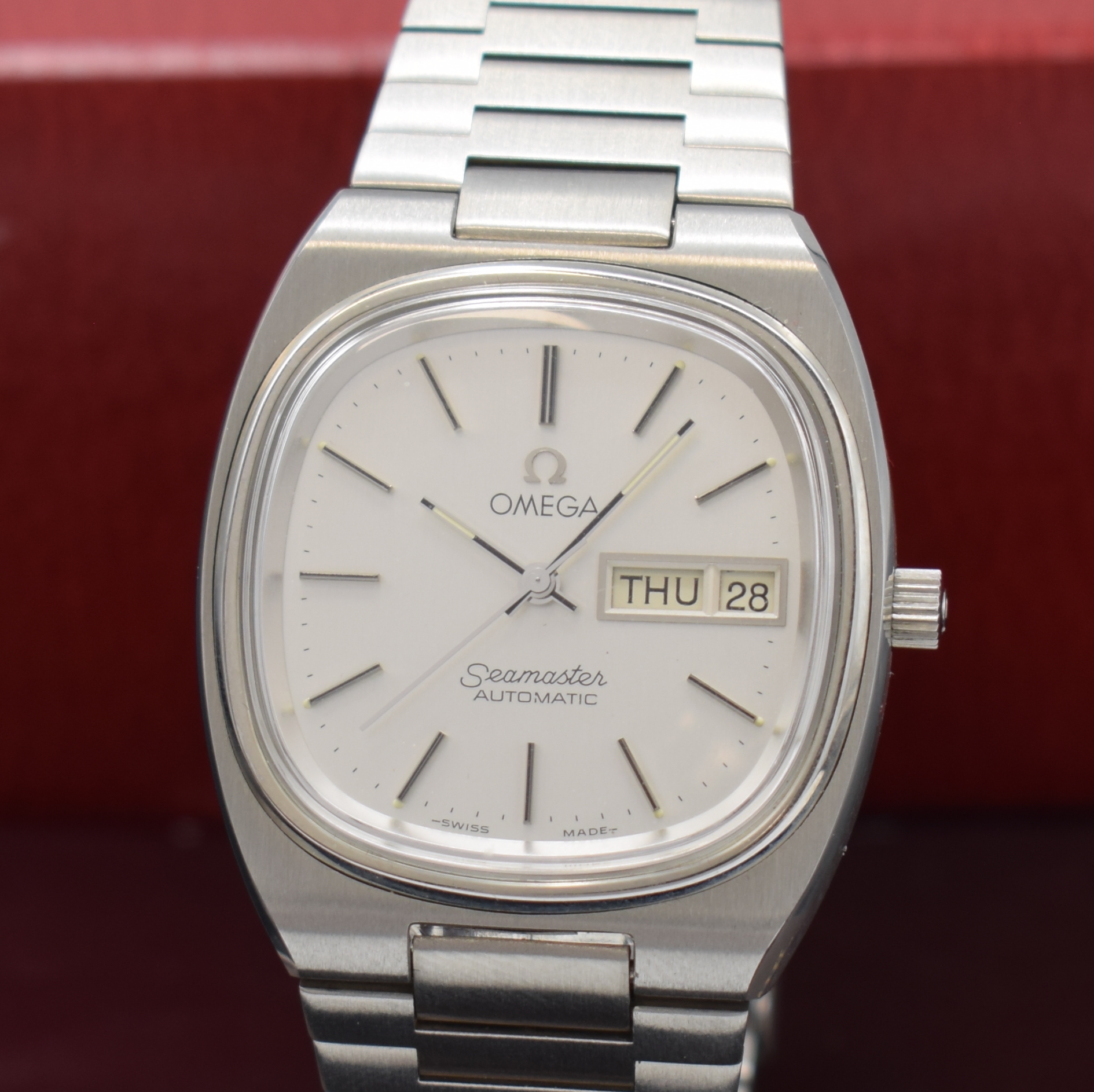 Detail a: OMEGA Seamaster nahezu neuwertige Herrenarmbanduhr Referenz 166.0213, Automatik, Schweiz 1970er Jahre, Edelstahlgeh. inkl. orig. Gliederband m. ...