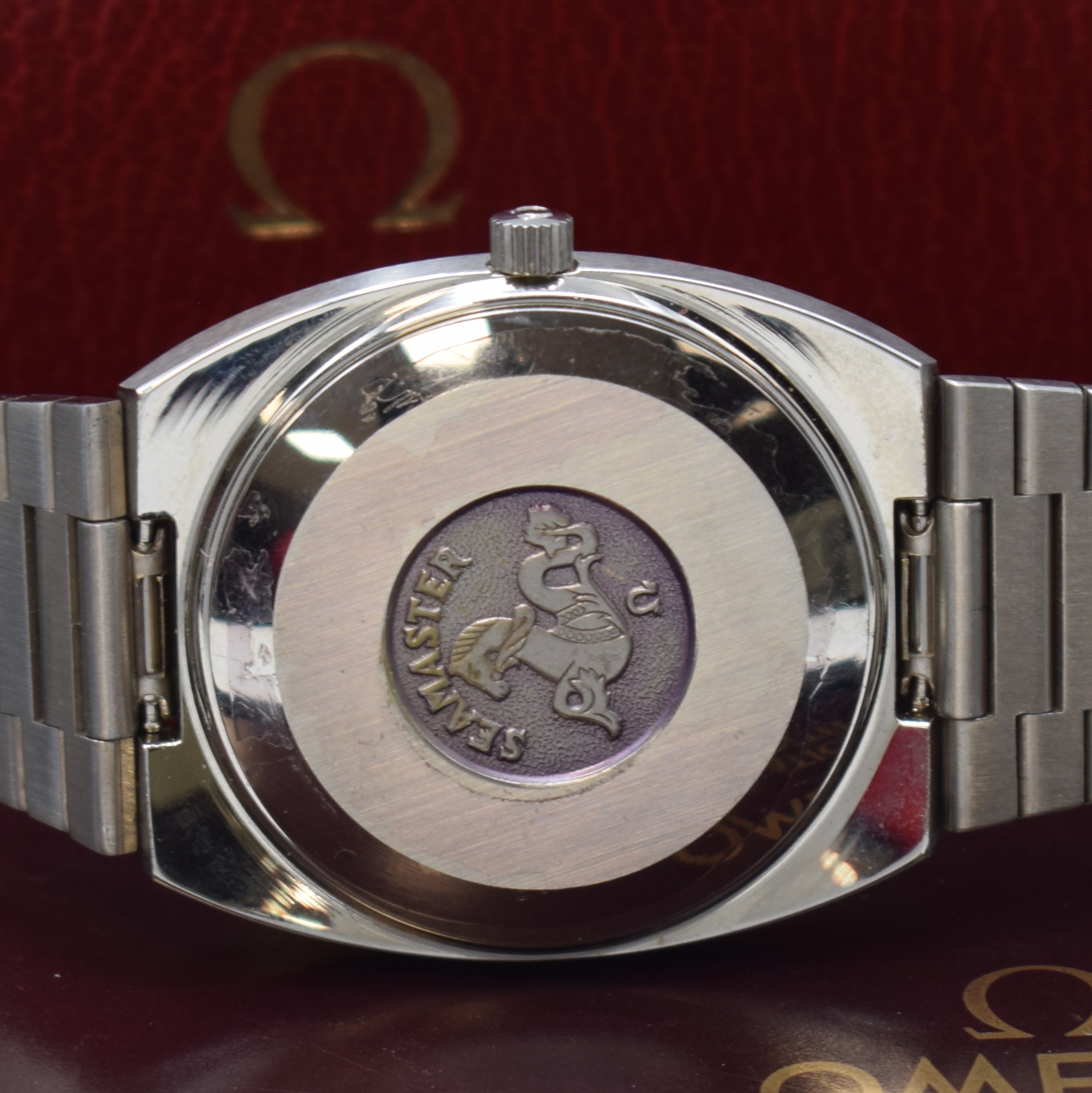 Detail d: OMEGA Seamaster nahezu neuwertige Herrenarmbanduhr Referenz 166.0213, Automatik, Schweiz 1970er Jahre, Edelstahlgeh. inkl. orig. Gliederband m. ...