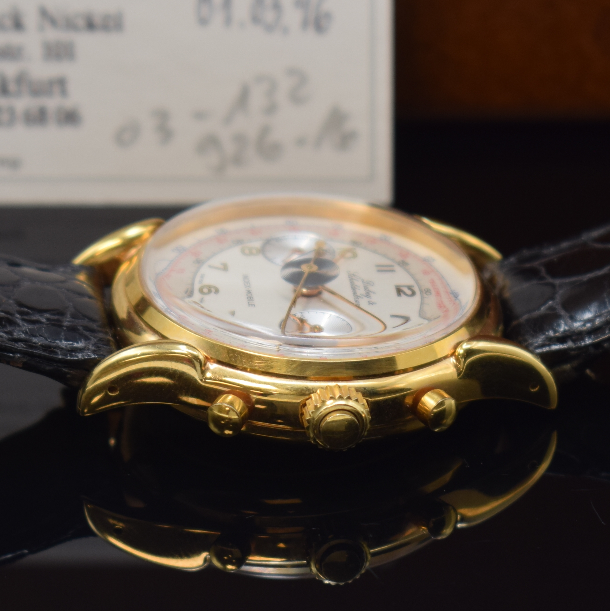 Detail b: DUBEY & SCHALDENBRAND Index-Mobile Armbandchronograph mit Semi-Rattrapante, Schweiz lt. orig. Pap. verk. 1996, Handaufzug, verg. und beids. vergl. ...