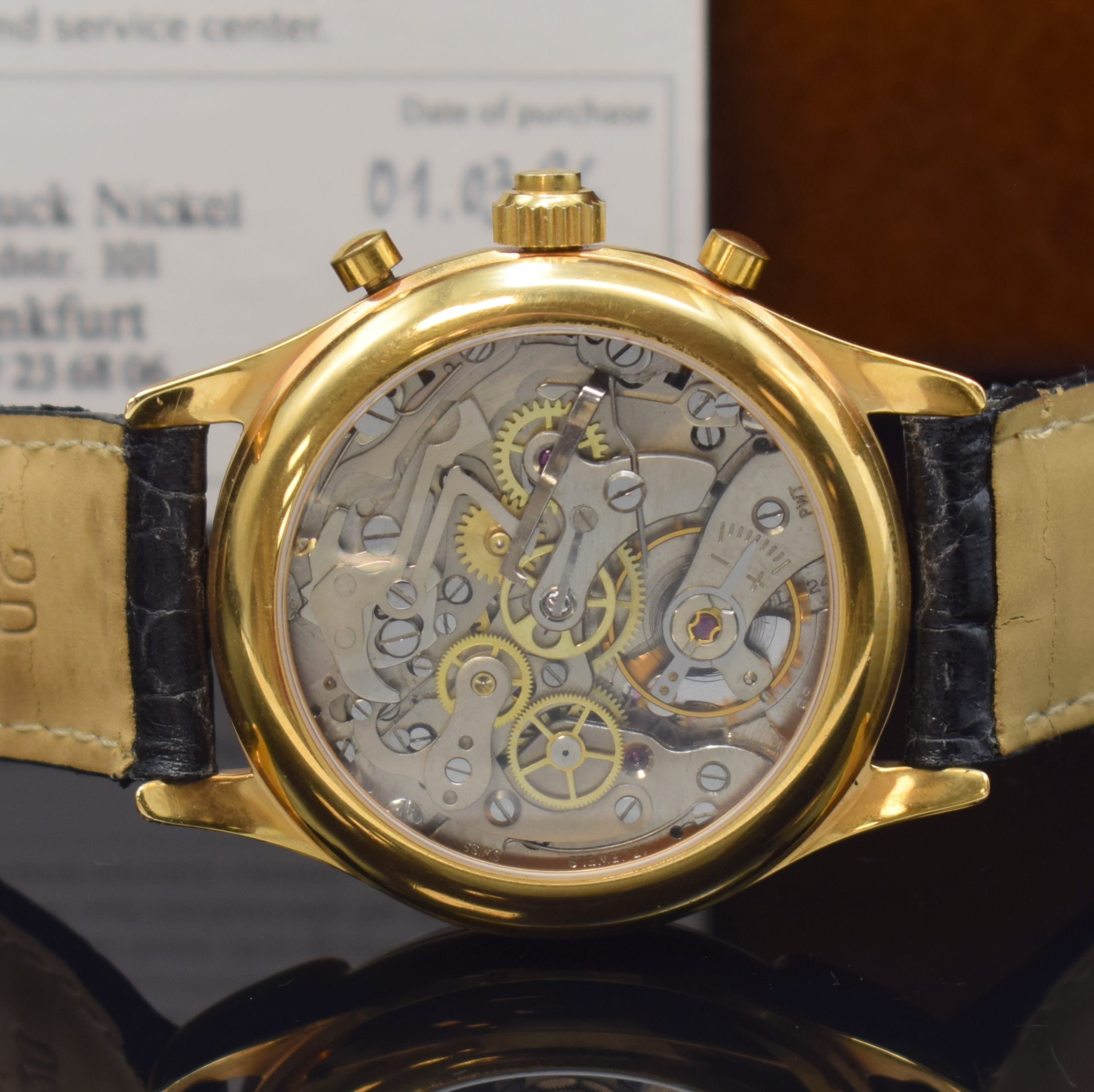 Detail c: DUBEY & SCHALDENBRAND Index-Mobile Armbandchronograph mit Semi-Rattrapante, Schweiz lt. orig. Pap. verk. 1996, Handaufzug, verg. und beids. vergl. ...
