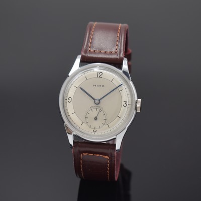 Image MIMO nearly mint gents wristwatch, manual winding, Switzerland around 1945, chrome- ...