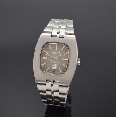 Image ALEXON Herrenarmbanduhr, Automatik, Schweiz um 1965, Edelstahlgeh. inkl. orig. ...