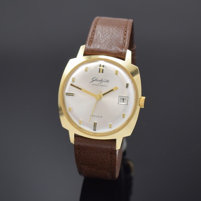 Image GLASHÜTTE Spezimatic nearly mint wristwatch, GDR around 1974, self winding, gold ...