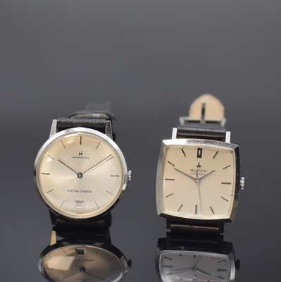 Image INTRA-MATIC 2 Armbanduhren von Hamilton und Buren in Stahl, Schweiz um 1965, Automatik, ...