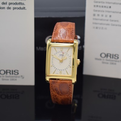 Image ORIS rectangular wristwatch reference B7460, Switzerland around 1995, self winding, gold ...