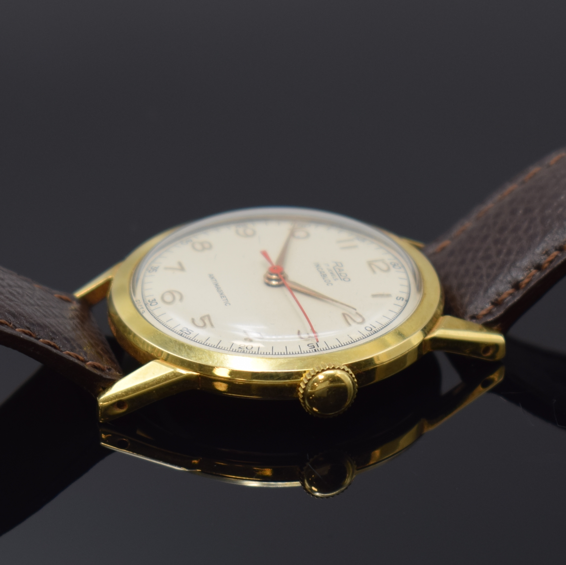 Detail c: Konvolut: 2 RADO Herrenarmbanduhren Referenz GR1253, Schweiz um 1949, beide Metallgeh., Edelstahlböden aufgedr., 1x hartverg., 1x hartverchr., ...