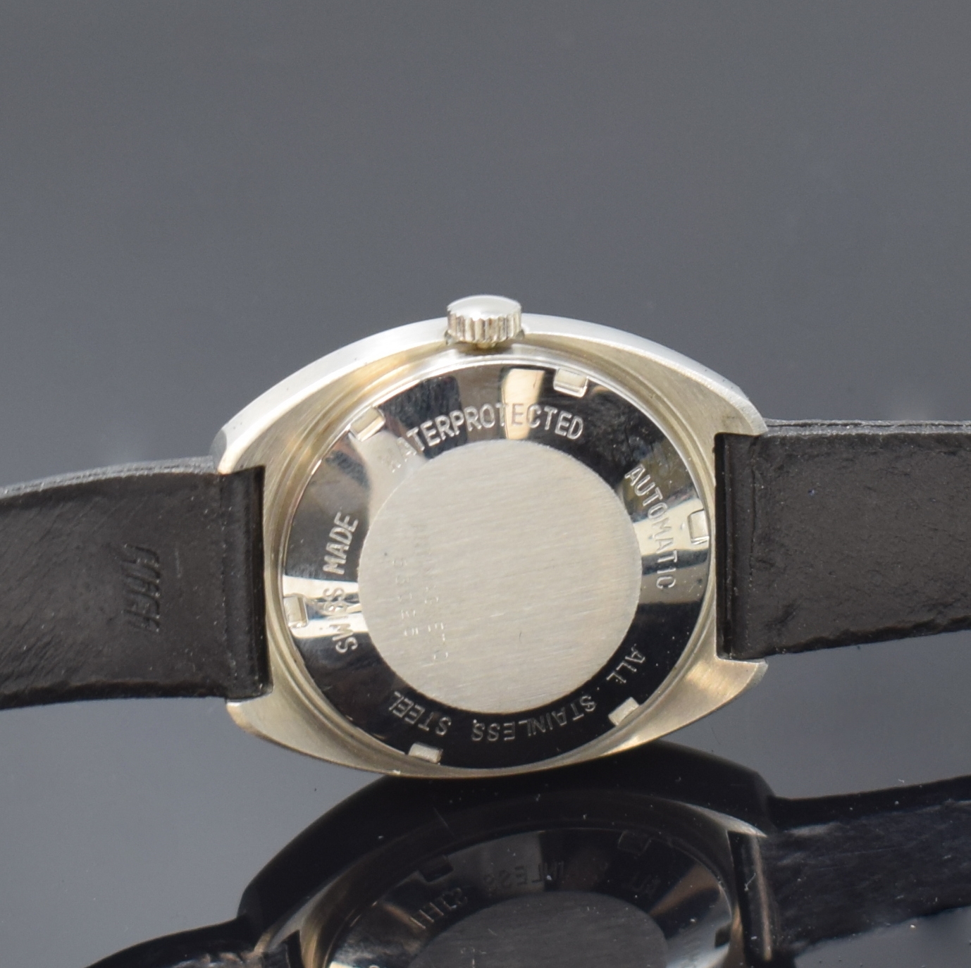 Detail d: Konvolut: 6 Armbanduhren, alle Automatik, 4 x Edelstahl, 2 x verchromt, 1.) Juvenia mit Datum, Referenz 9062R, blaues Zifferbl., Boden verschr., ...
