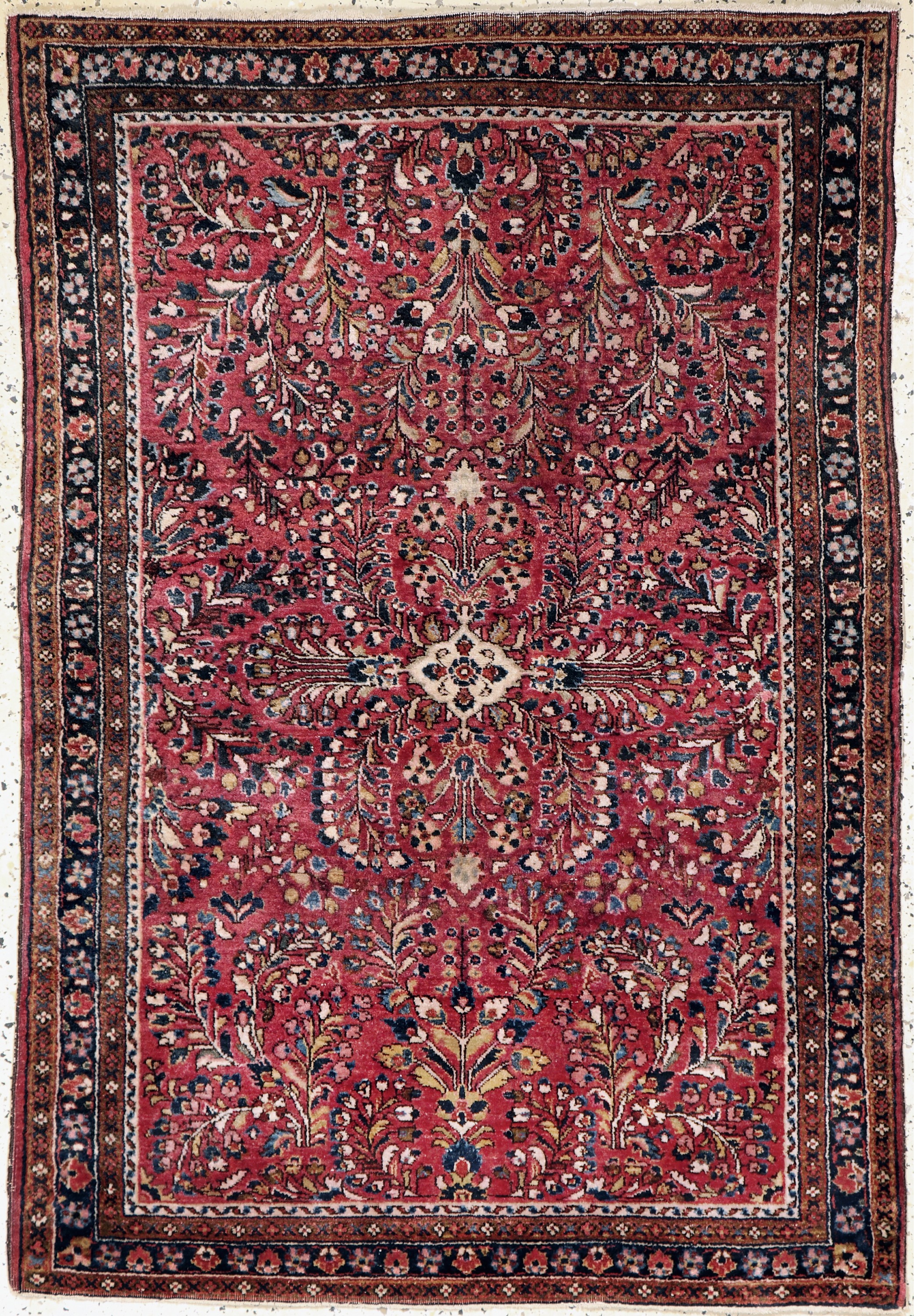 Us Re-Import Sarogh, Persien, Anfang 20.Jhd, Wolle auf Baumwolle, ca. 145 x 100 cm,EHZ: 2