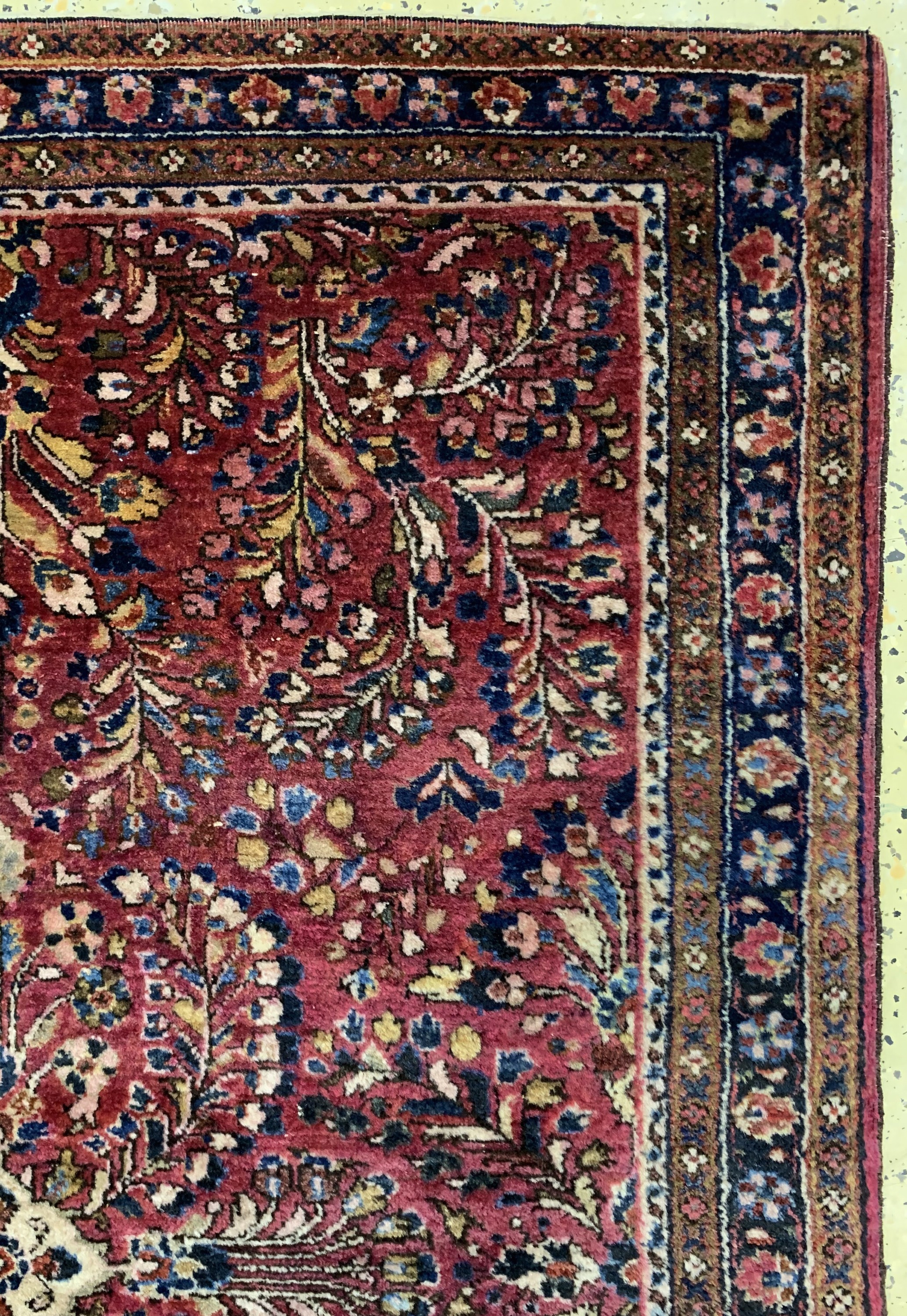 Detail d: Us Re-Import Sarogh, Persien, Anfang 20.Jhd, Wolle auf Baumwolle, ca. 145 x 100 cm,EHZ: 2