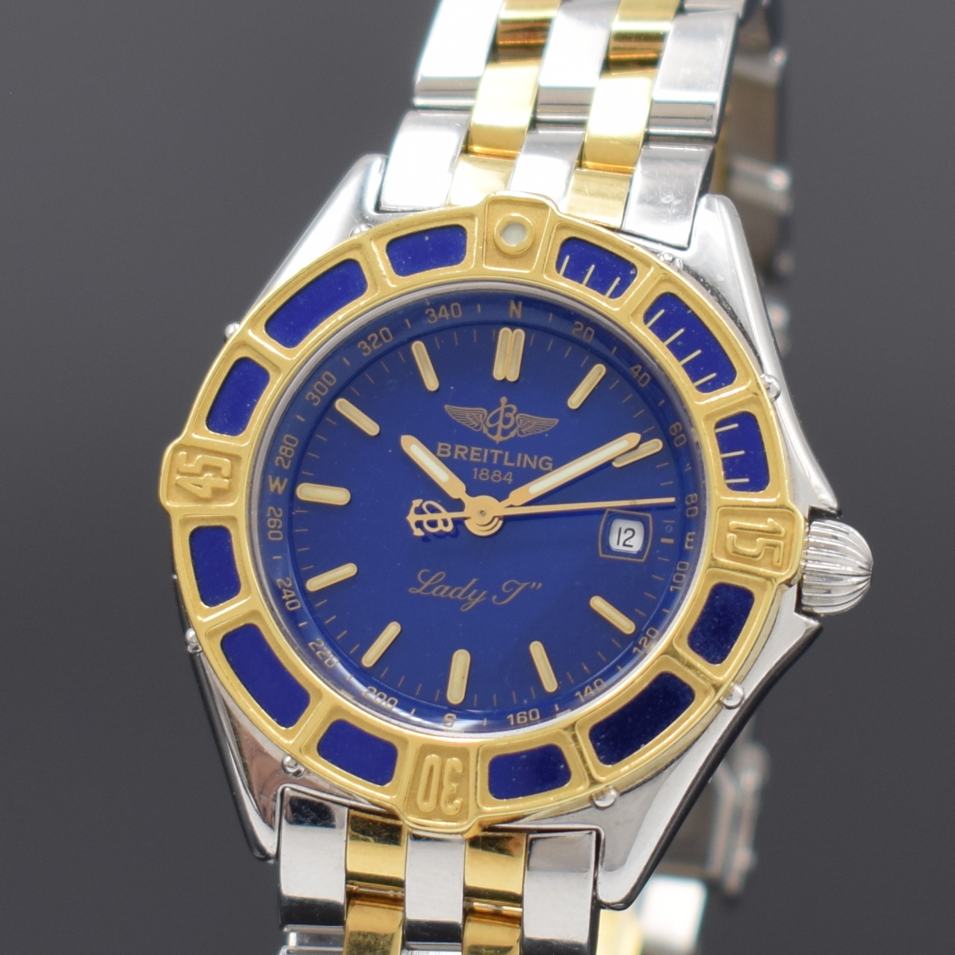 Detail a: BREITLING Lady J Damenarmbanduhr Referenz D52065 in Edelstahl und Gold, Schweiz um 1995, quarz, verschr. Geh. inkl. orig. Gliederband m. Faltschl., ...