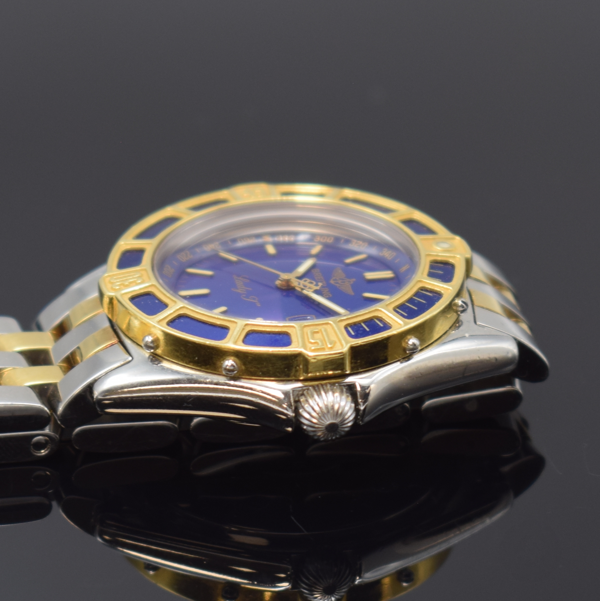 Detail c: BREITLING Lady J Damenarmbanduhr Referenz D52065 in Edelstahl und Gold, Schweiz um 1995, quarz, verschr. Geh. inkl. orig. Gliederband m. Faltschl., ...
