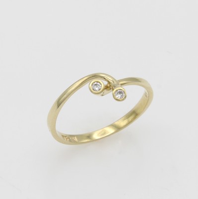 Image Ring mit Brillanten, GG 585/000, 2 Brill. zus. ca. 0.05 ct Weiß/si, RW ca. 55 ...