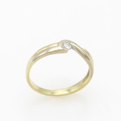 Image Ring mit Brillant, GG 585/000, Brill. ca. 0.05 ct Weiß/si, RW ca. 53 ...