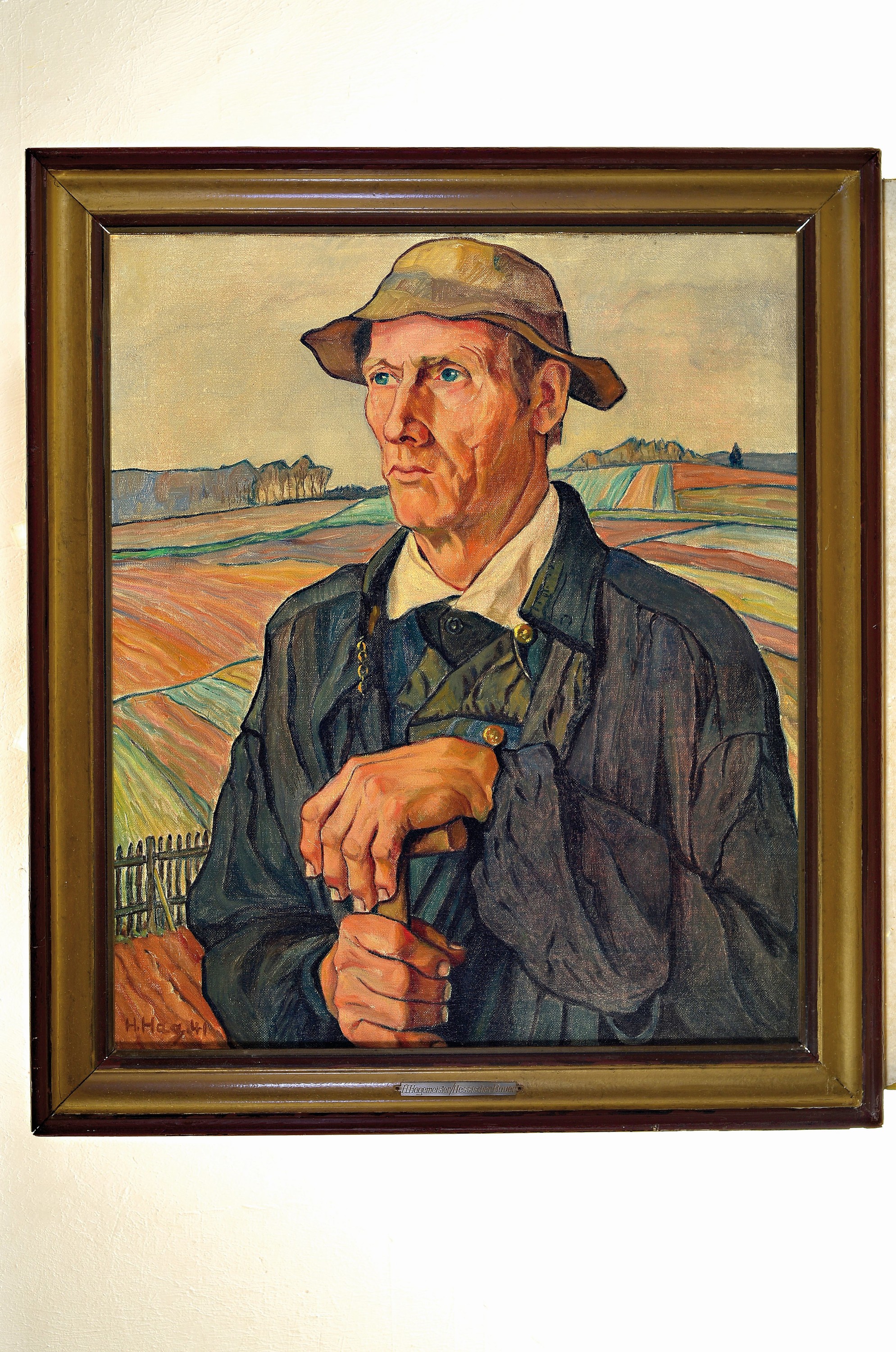 Detail k: H. Hagemeister, datiert (19)41, Hessischer Bauer, Öl/Lwd, links unten sign. H.Hag.41, ca. 70x60cm, R. ca. 81x71cm