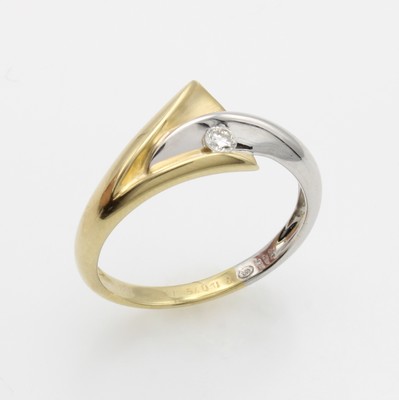 Image Ring mit Brillant, GG/WG 585/000, Brill. ca.0.07 ct Weiß/si, RW ca. 57 ...