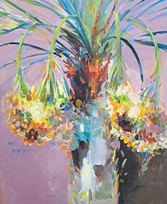 Image Abbas-Al Mosawi, born 1952, palm tree, acrylic/canvas, signed, approx. 120x99 cm, Abbas ...