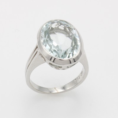 Image Ring mit Aquamarin, WG 585/000, oval fac. Aquamarin, RW ca. 53 Schätzpreis: 1100, - ...