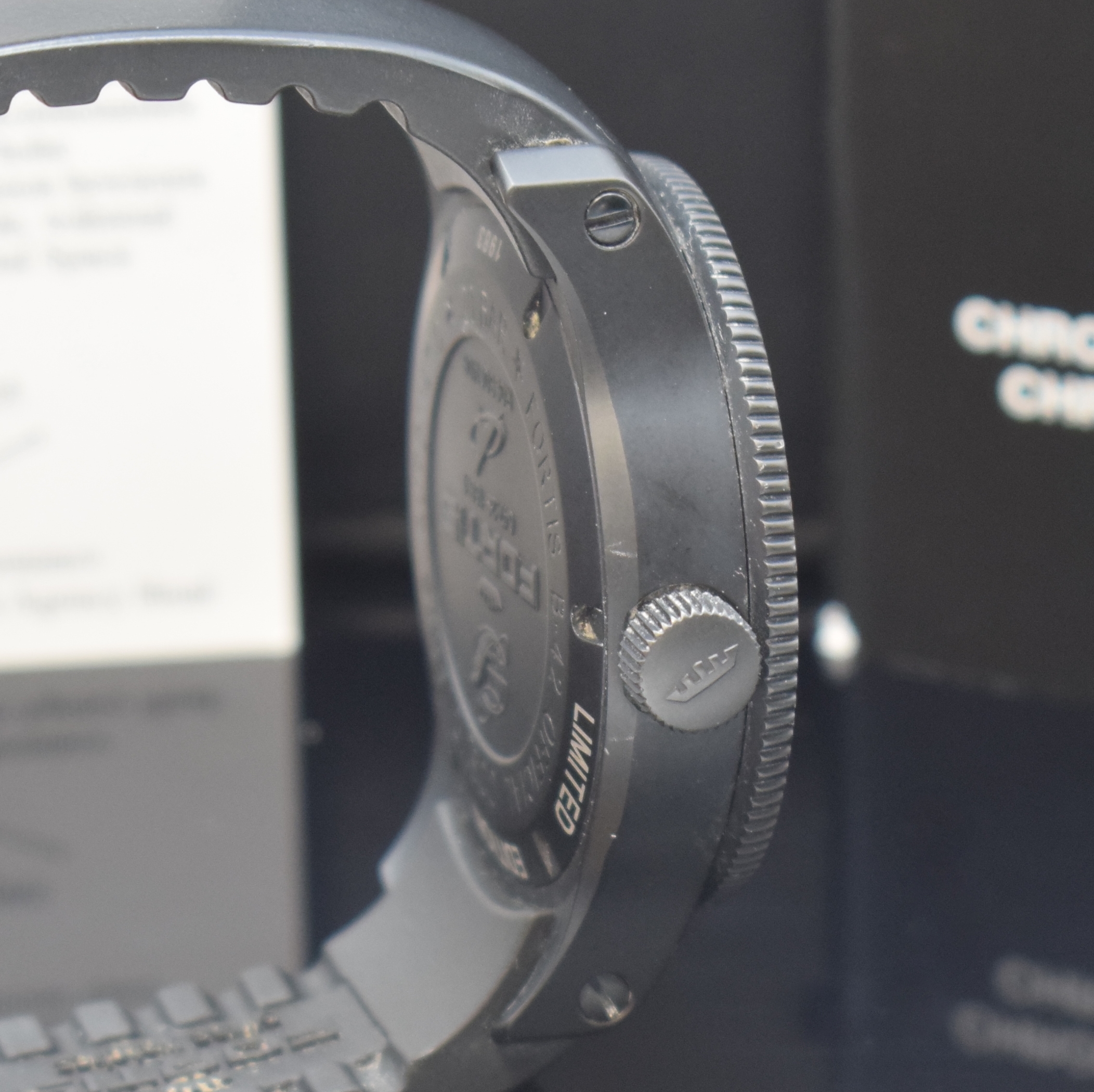 Detail c: FORTIS B-42 Black & Black auf 2012 Stück limitierte Herrenarmbanduhr Referenz 647.28.158.1, Automatik, hergestellt zum 100. Jbiläum der Marke, ...