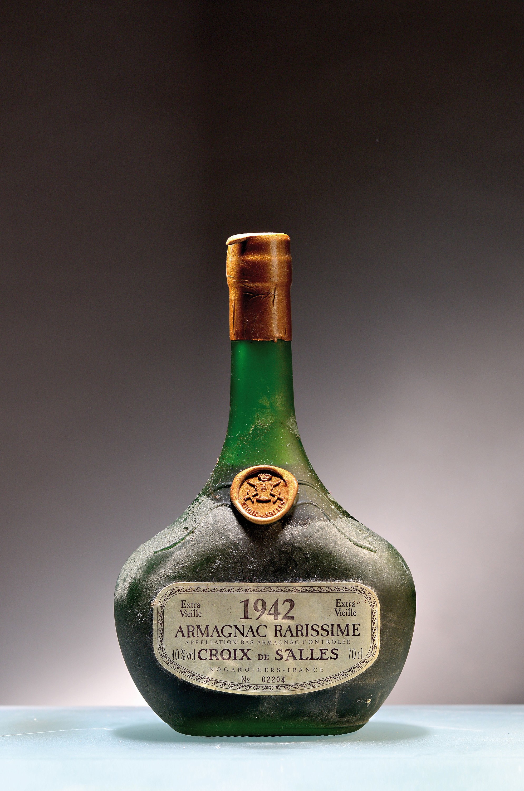 1 Flasche 1942 Croix de Salles Armagnac Rarissime, Extra Vieille, Bas-Armagnac, ca. 70cl, 40%Vol., Flasche No. 2204