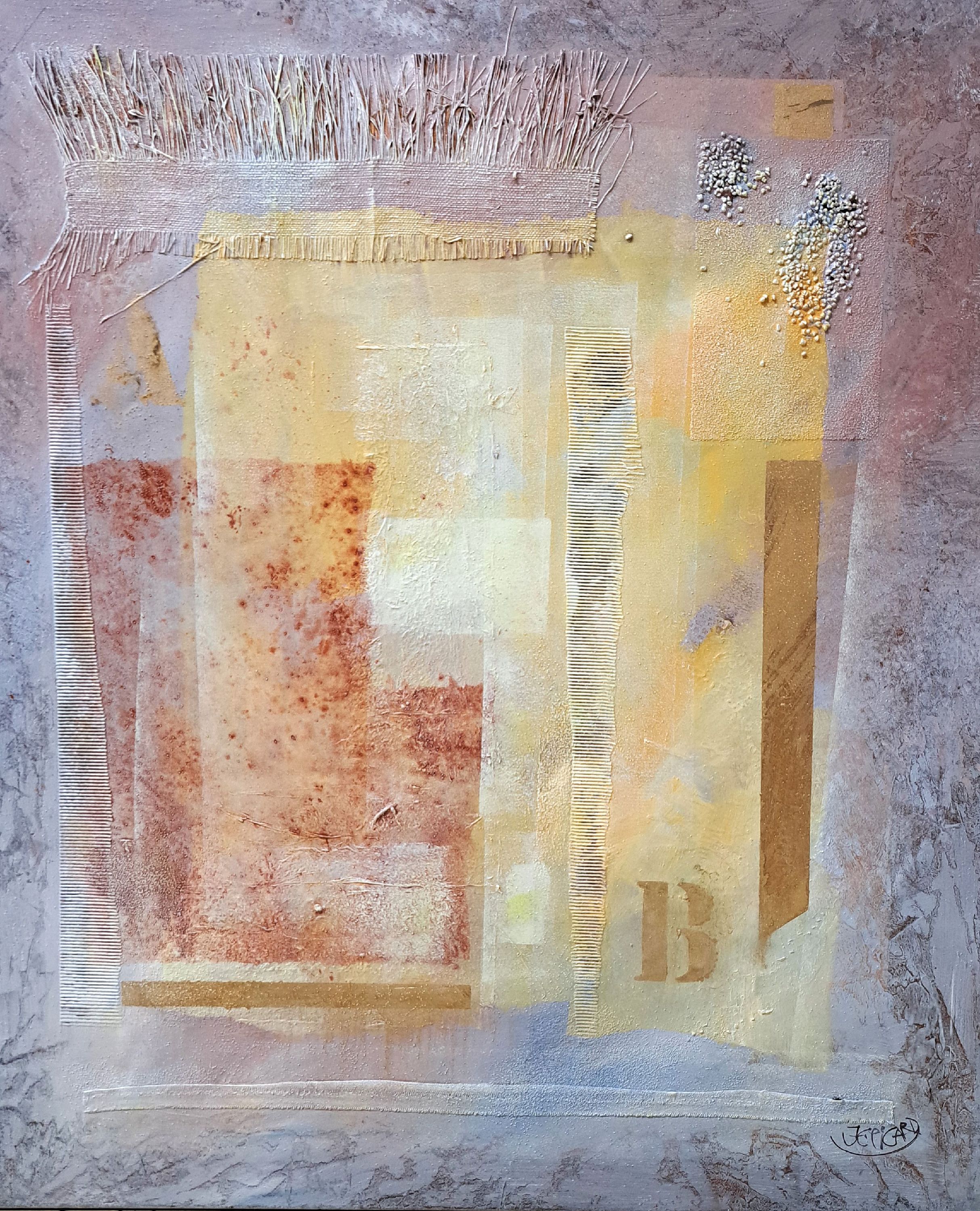 Detail k: Jean-Claude Picard, geb. 1940 Blida/Algerien, Abstrakte Komposition, Mischtechnik auf Lwd, rechts unten signiert, ca. 100x80cm