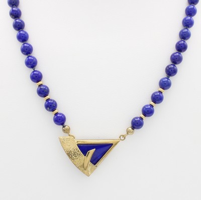 Image Kette mit Lapislazuli, GG 333/000, Lapis- durchm. ca. 6.3 mm, L. ca. 46 cm ...