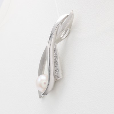 26833027a - Anhänger mit Zirkonias und Süßwasserzuchtperle, 925er Silber, ...