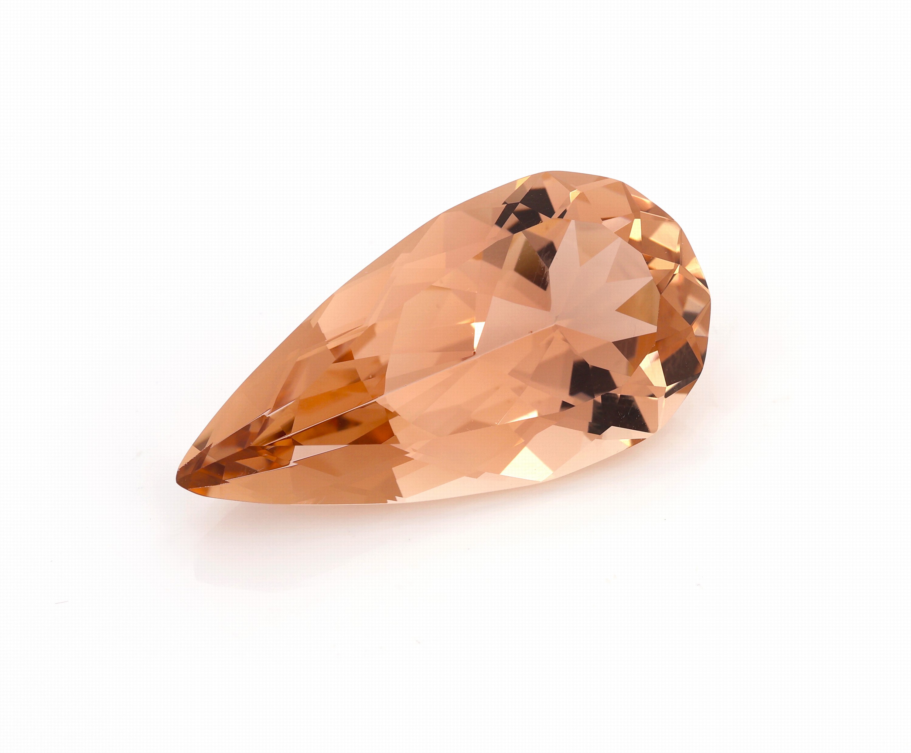 Loser Imperial Topas ca. 33.2 ct, facett. Tropfen, Light Reddish Orange, ca. 31.1 x 16.1x 10.5 mm