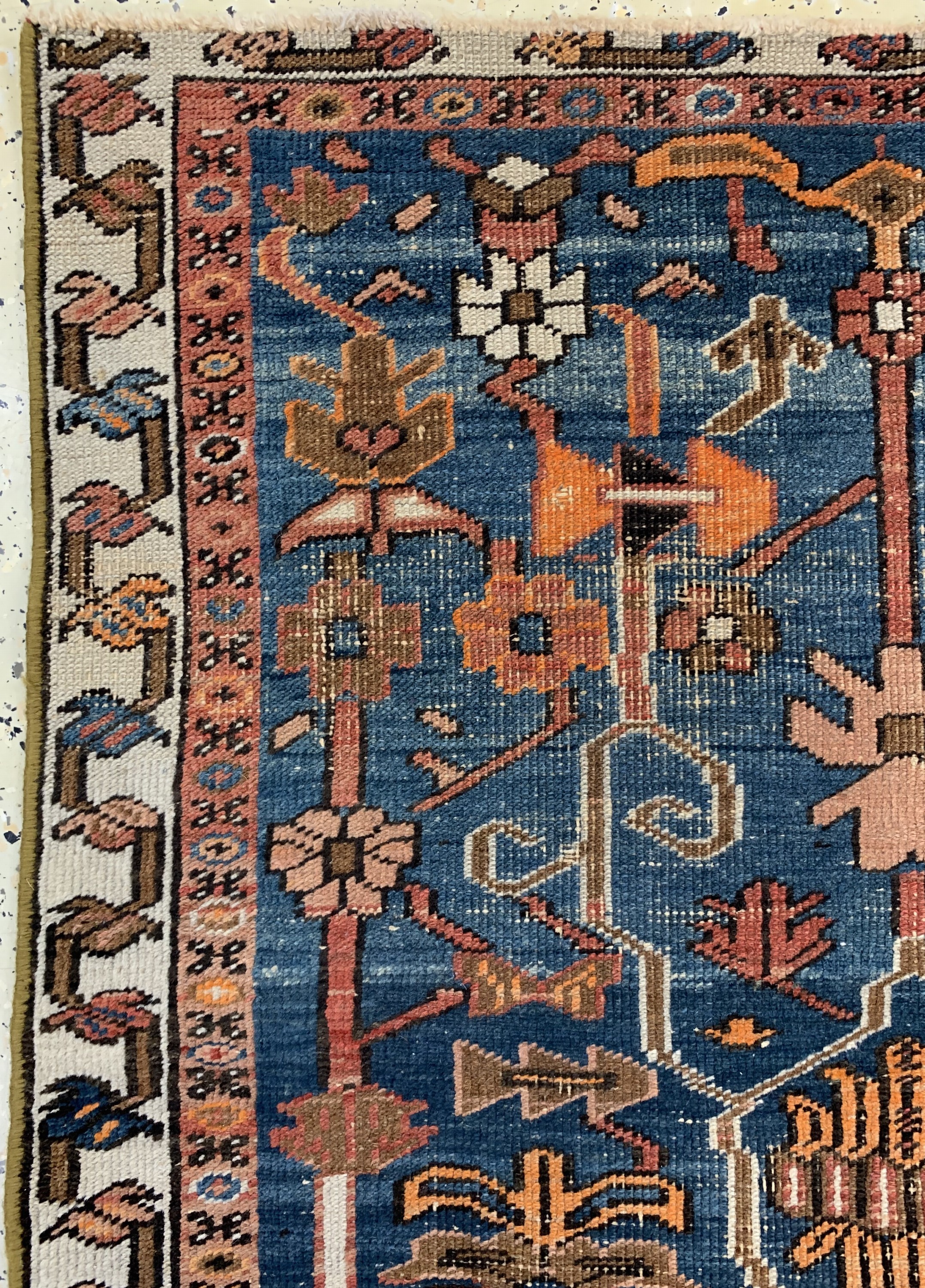 Detail c: Antiker Heriz, Persien, 19.Jhd, Wolle auf Baumwolle, ca. 130 x 94 cm, minimal verkürzt, EHZ: 3