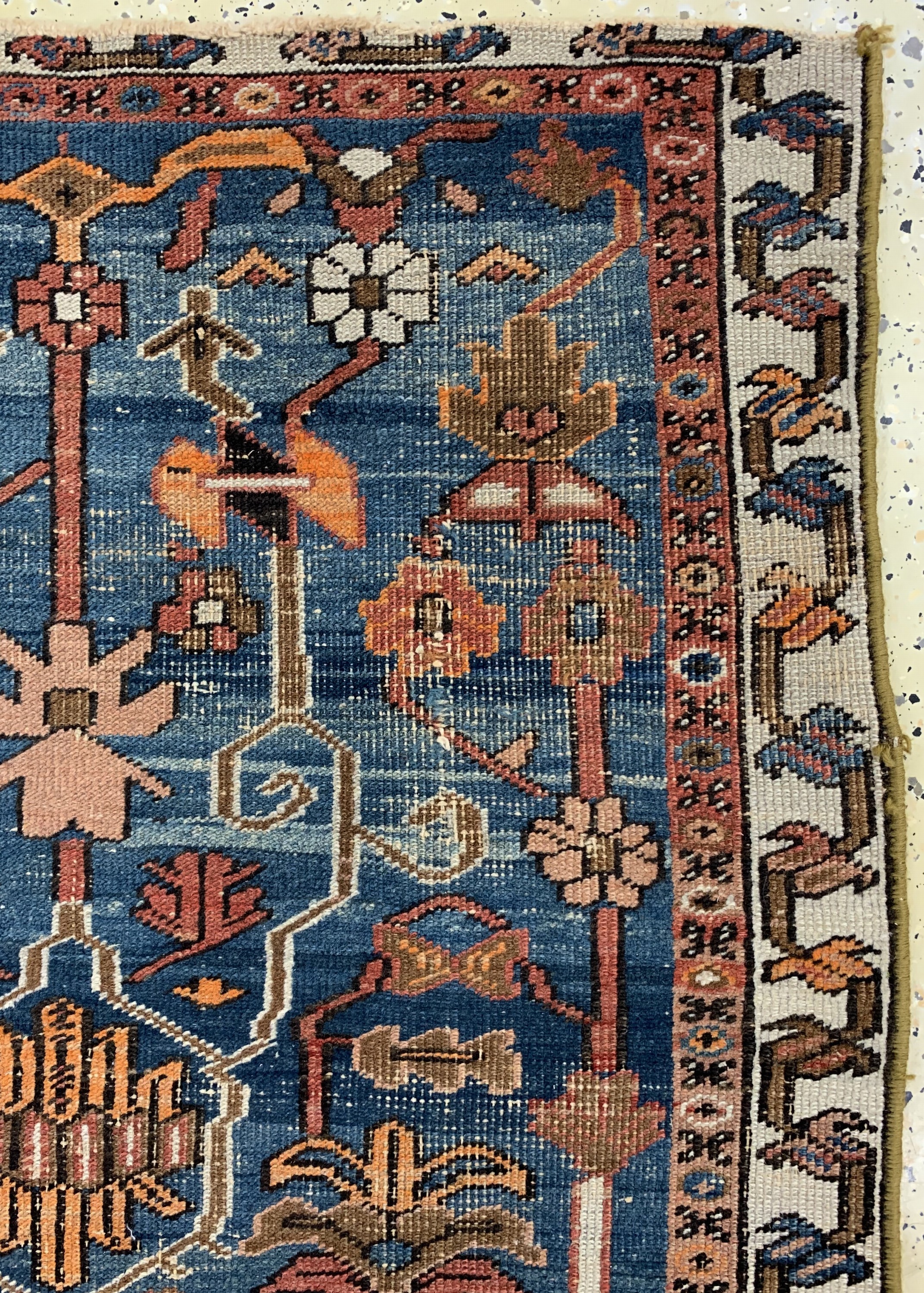 Detail d: Antiker Heriz, Persien, 19.Jhd, Wolle auf Baumwolle, ca. 130 x 94 cm, minimal verkürzt, EHZ: 3