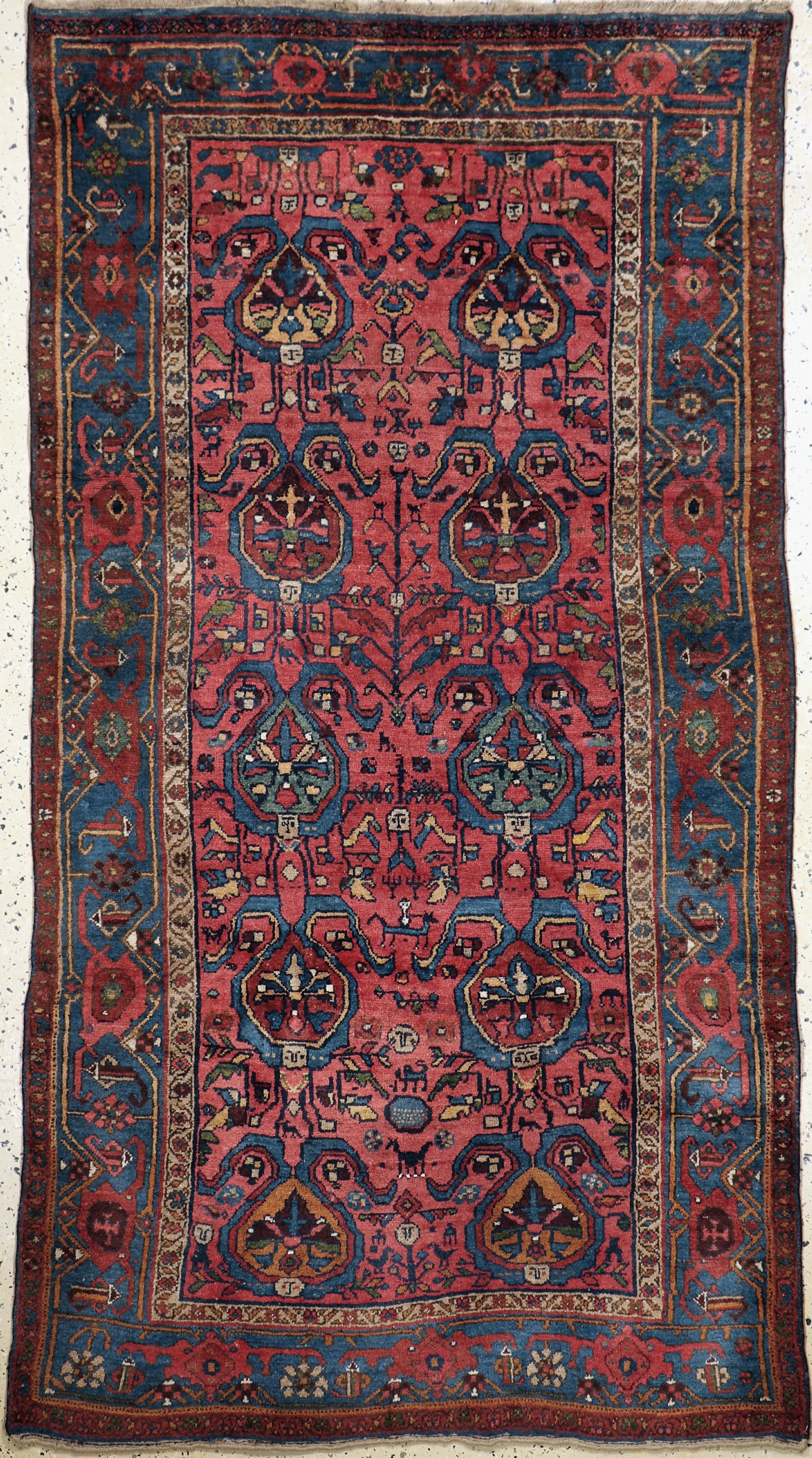 Antiker Bidjar, Persien, um 1900, Wolle aufWolle, ca. 230 x 130 cm, EHZ: 2