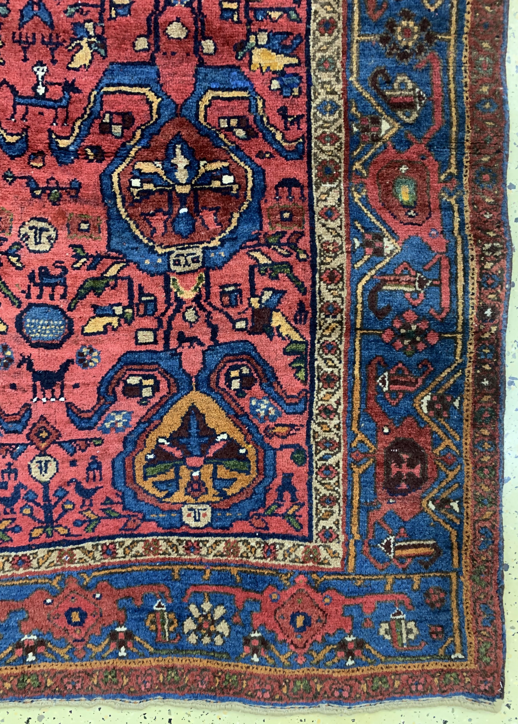 Detail a: Antiker Bidjar, Persien, um 1900, Wolle aufWolle, ca. 230 x 130 cm, EHZ: 2