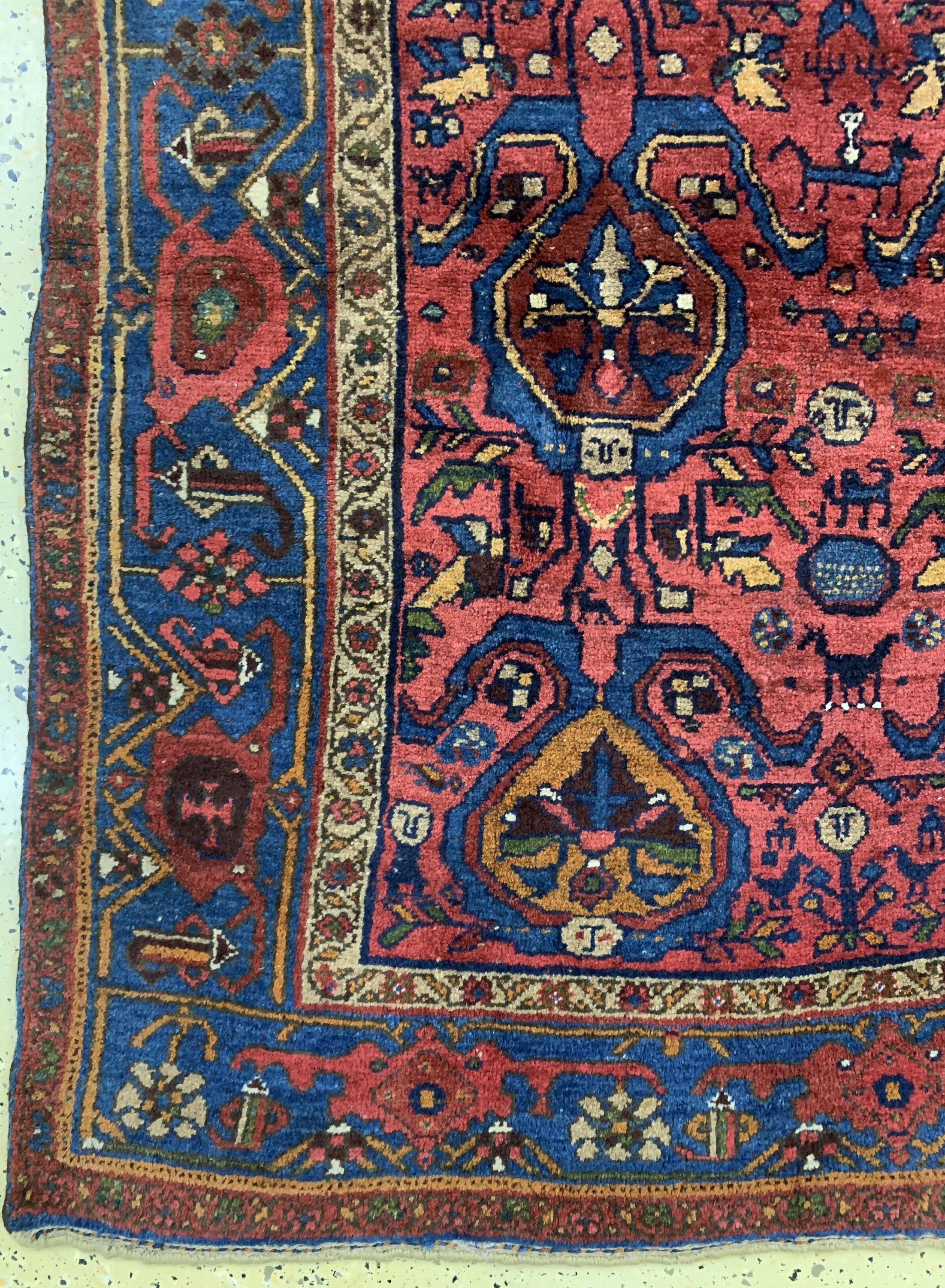 Detail b: Antiker Bidjar, Persien, um 1900, Wolle aufWolle, ca. 230 x 130 cm, EHZ: 2