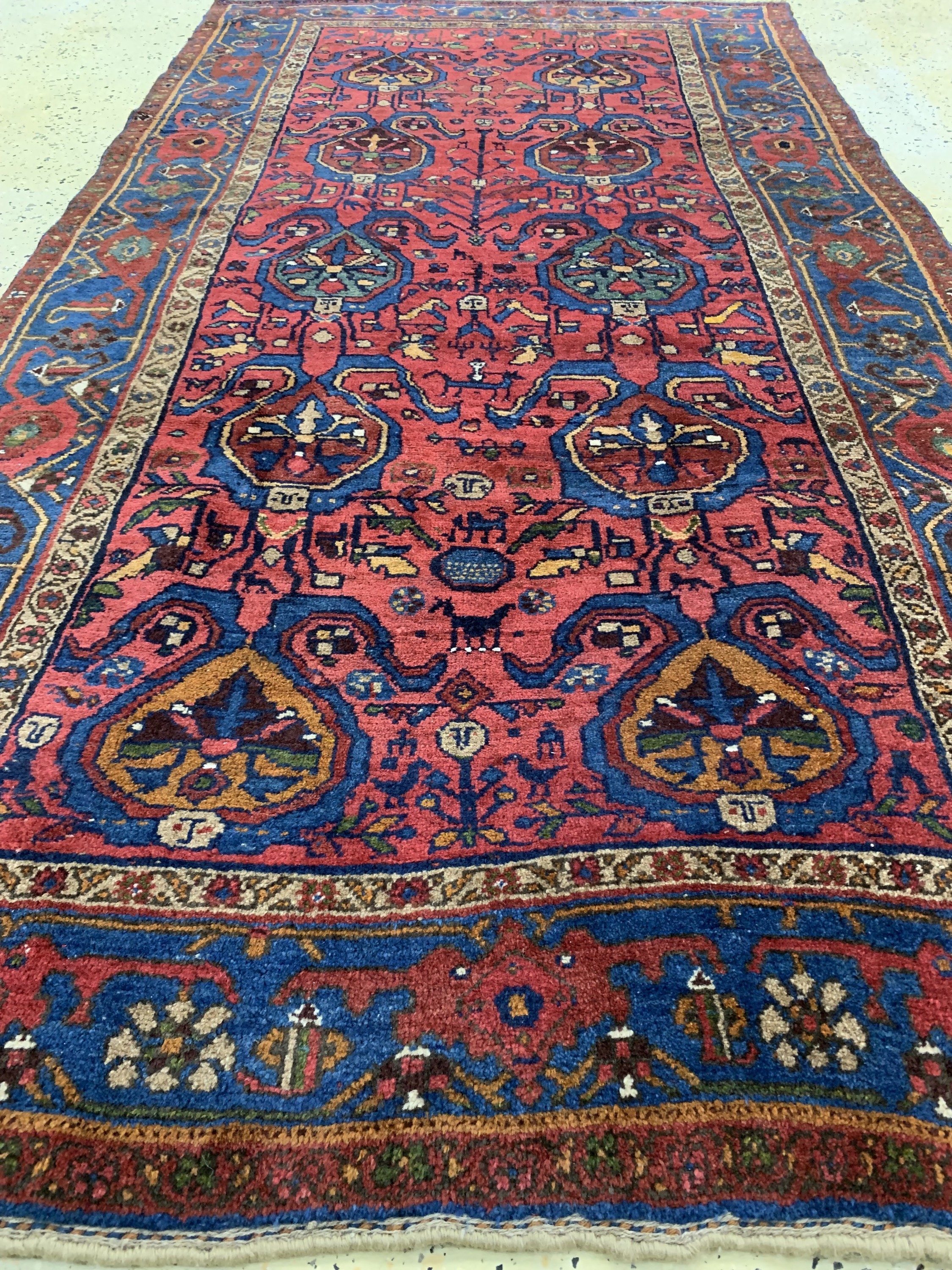 Detail f: Antiker Bidjar, Persien, um 1900, Wolle aufWolle, ca. 230 x 130 cm, EHZ: 2