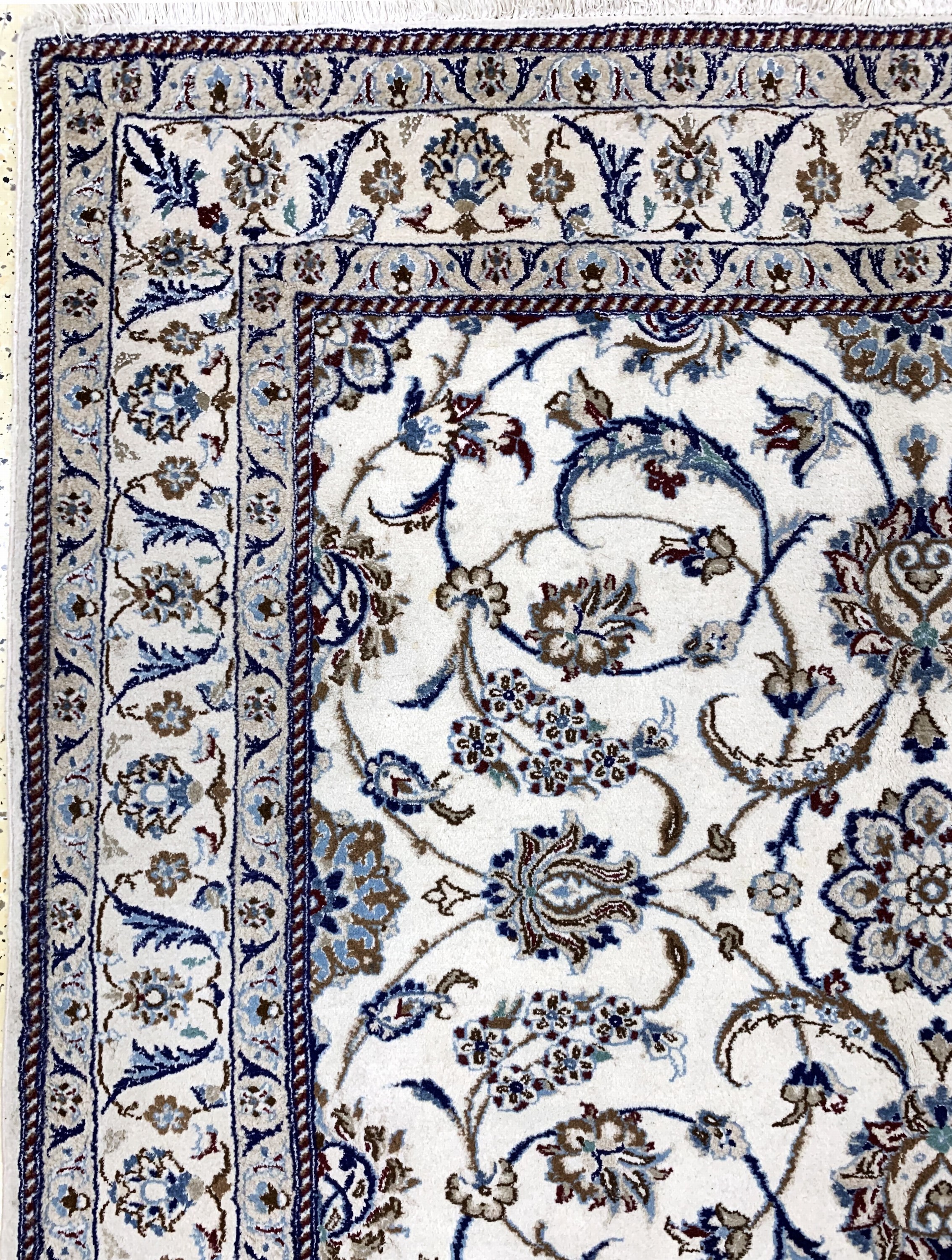 Detail d: Nain fein(9 La), Persien, Ende 20.Jhd, Korkwolle mit Seide, ca. 250 x 160 cm, EHZ: 2