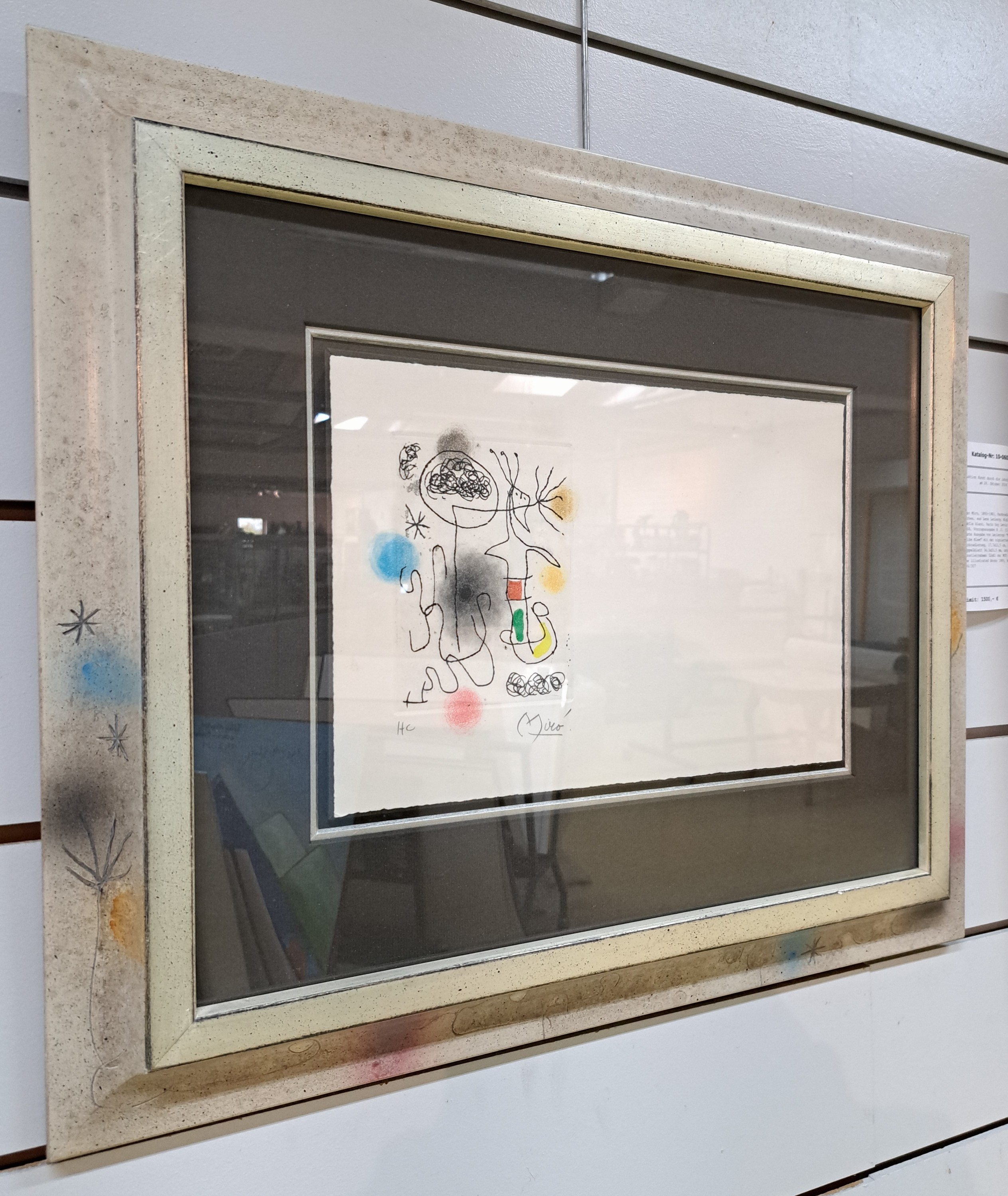 Detail b: Joan Miro, 1893-1983, Farbradierung auf Arches, aus Lena Leclerq: Midi le trefle blanc, Paris Guy Levis Mano 1968, Vorzugsausgabe H .C. (I/XV), erste ...