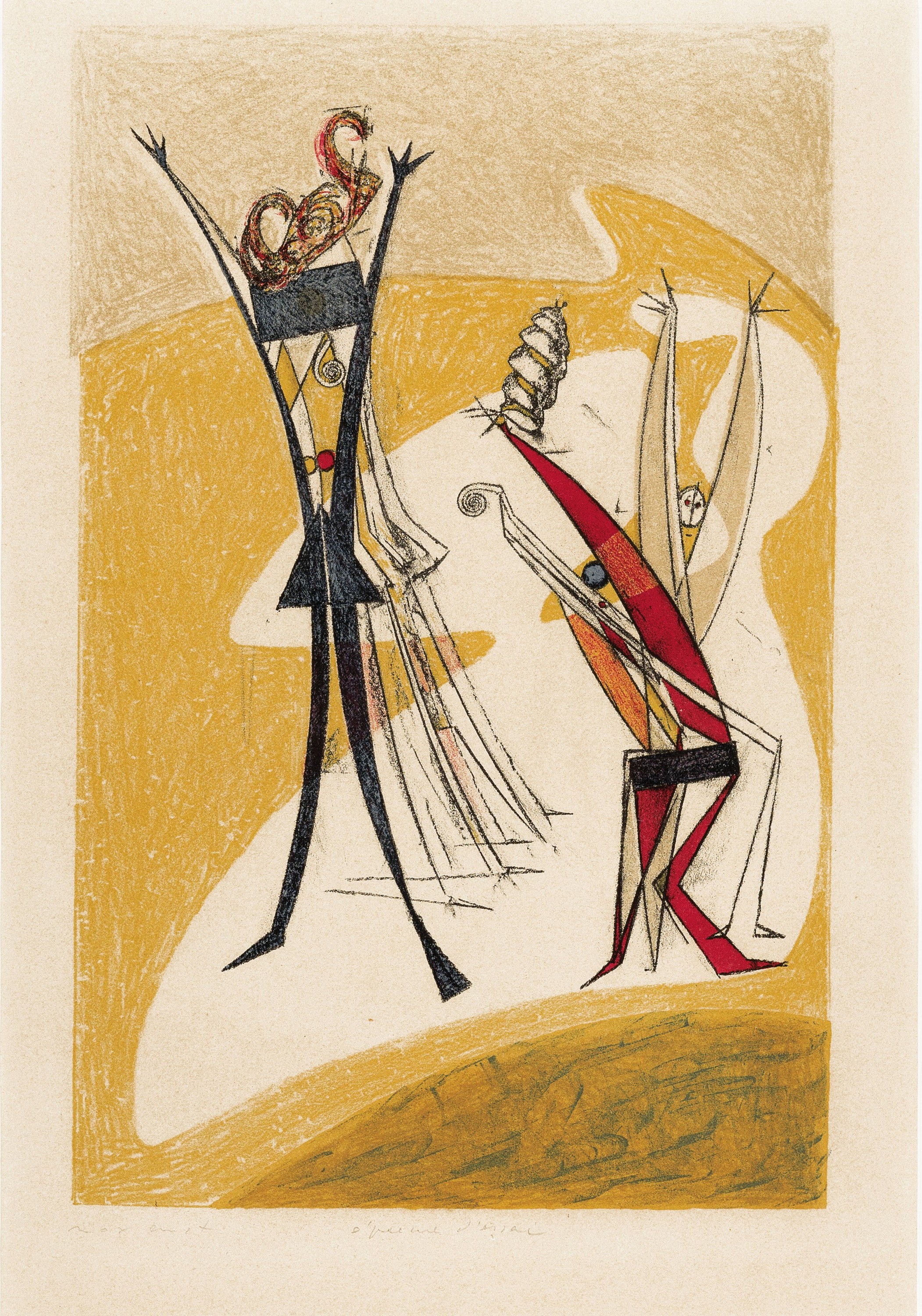 Detail a: Max Ernst, 1891-1976, "Rhythmes", 1950, Probeabzug Epreuve d'Essai, hrsgb. von Guilde de la Gravure, Geneva, WVZ Spies/Leppin 48, ...