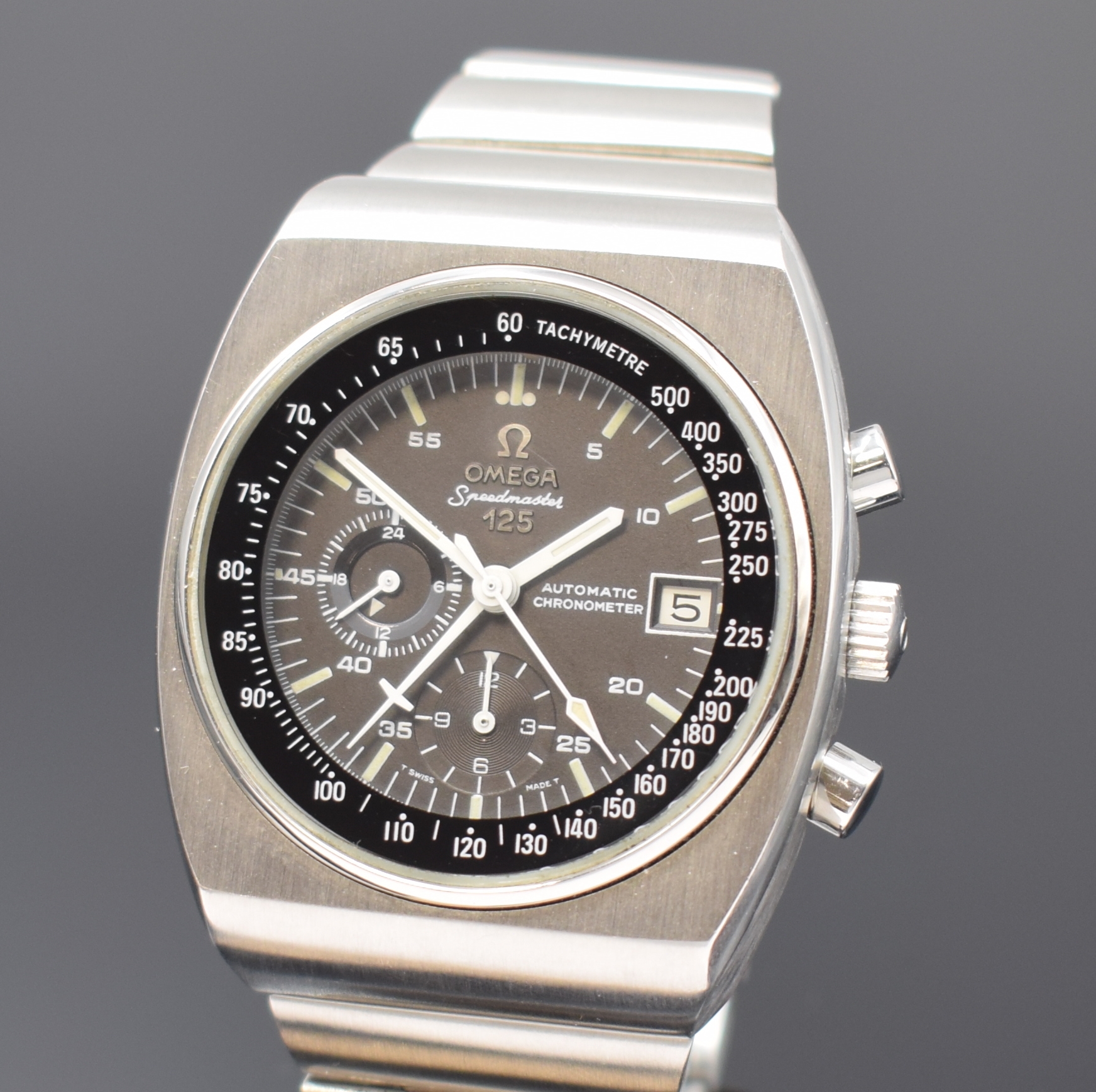 Detail a: OMEGA Herrenchronograph Speedmaster 125 Chronometer Referenz 3780801/1780002, Schweiz um 1973, Automatik, Edelstahl inkl. orig. Gliederband m. ...