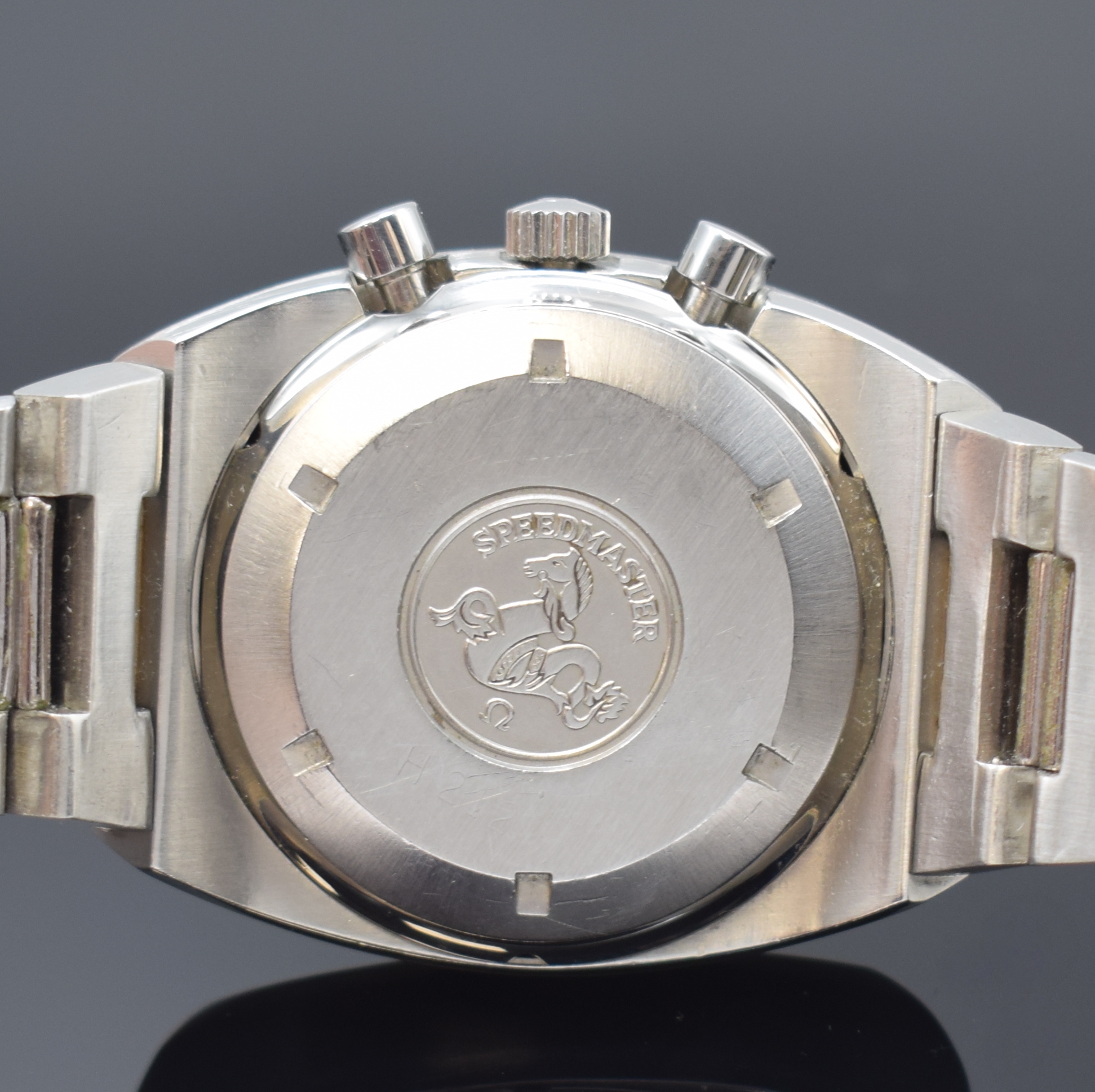 Detail e: OMEGA Herrenchronograph Speedmaster 125 Chronometer Referenz 3780801/1780002, Schweiz um 1973, Automatik, Edelstahl inkl. orig. Gliederband m. ...