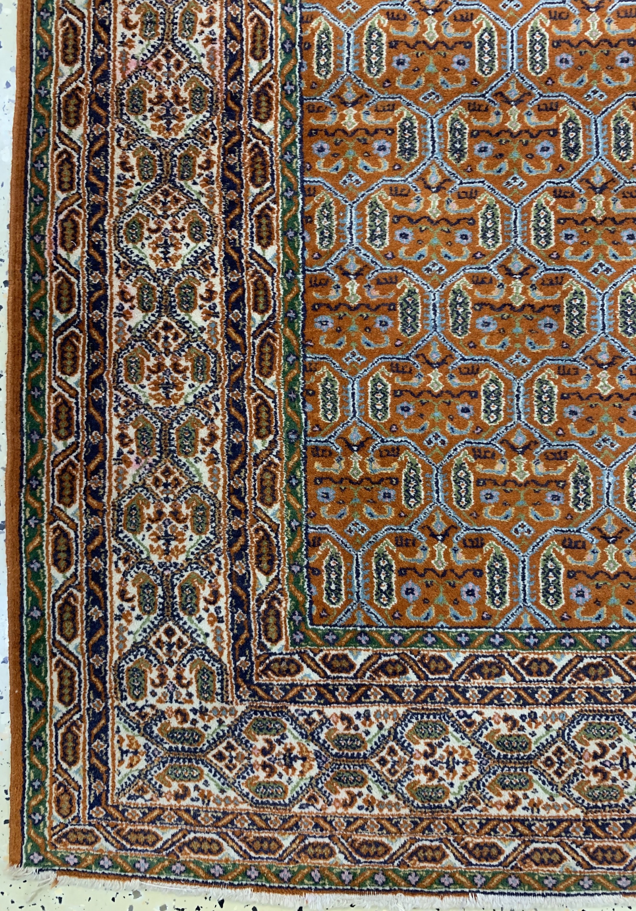 Detail b: Ghom Kork fein, Persien, Anfang 20.Jhd, Korkwolle auf Baumwolle, ca. 180 x 120 cm, ca.500.000 Kn/qm, EHZ: 2