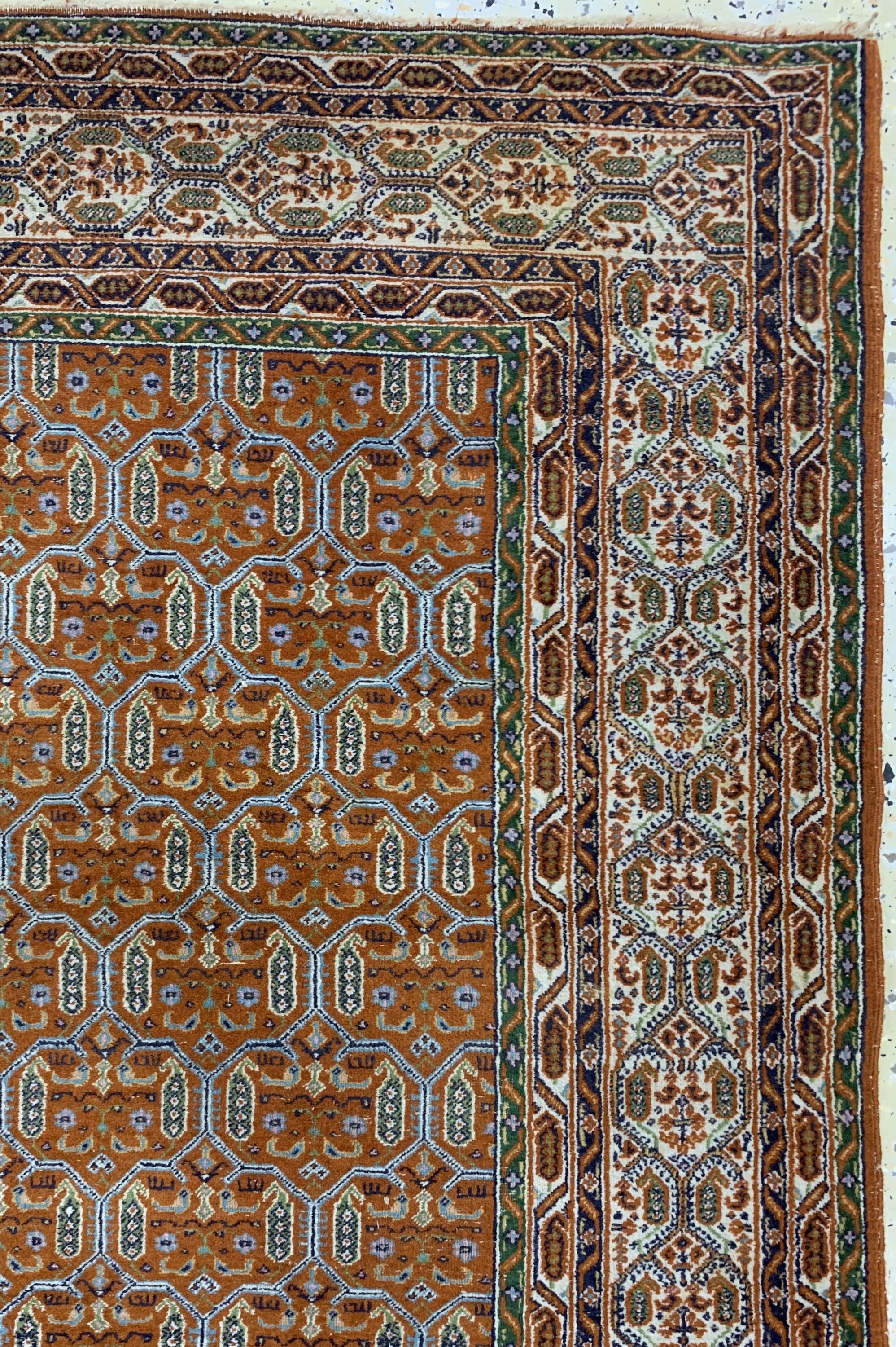 Detail d: Ghom Kork fein, Persien, Anfang 20.Jhd, Korkwolle auf Baumwolle, ca. 180 x 120 cm, ca.500.000 Kn/qm, EHZ: 2