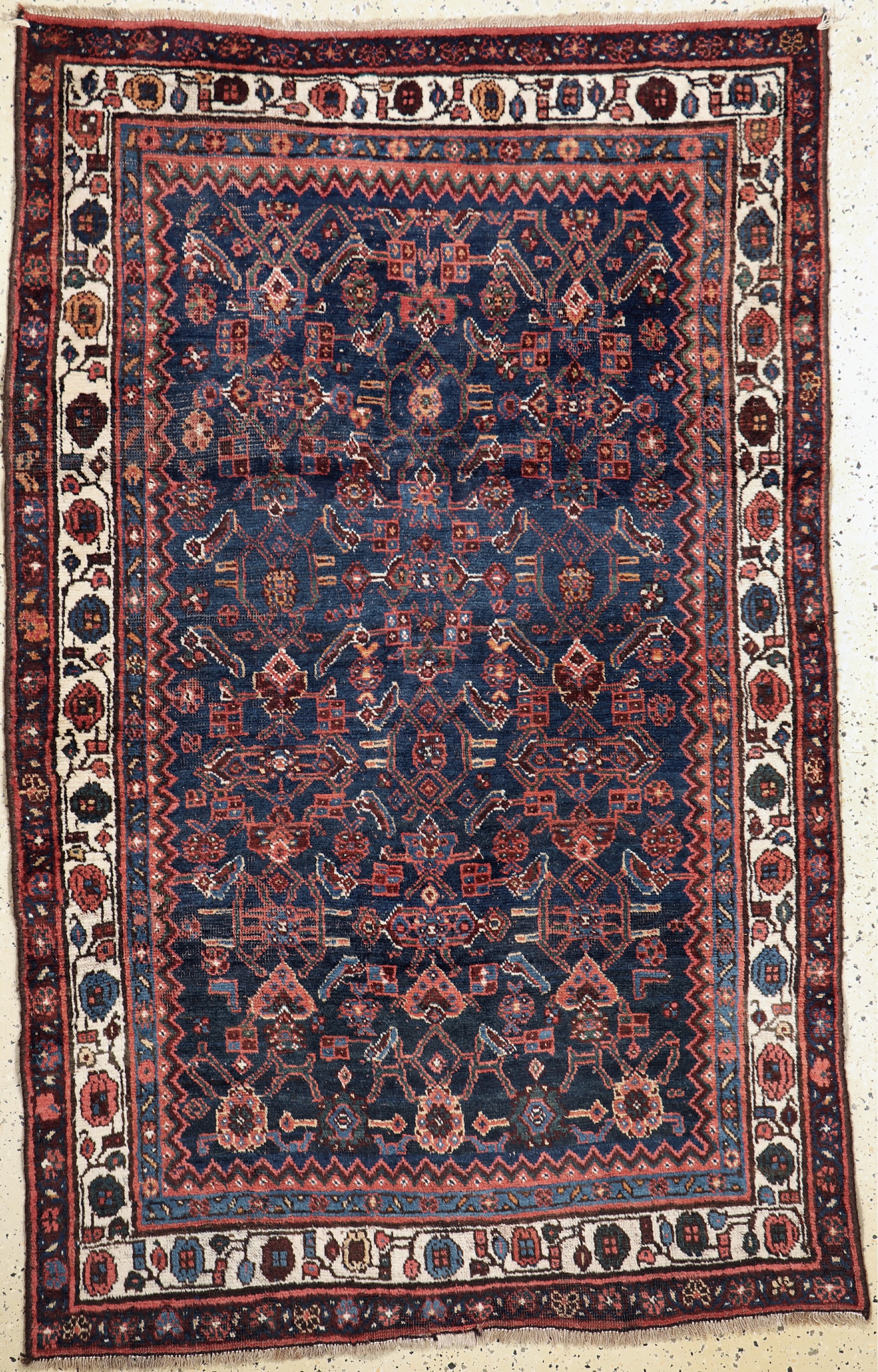Antiker Hamadan, Persien, 19.Jhd, Wolle aufBaumwolle, ca. 200 x 130 cm, EHZ: 2-3