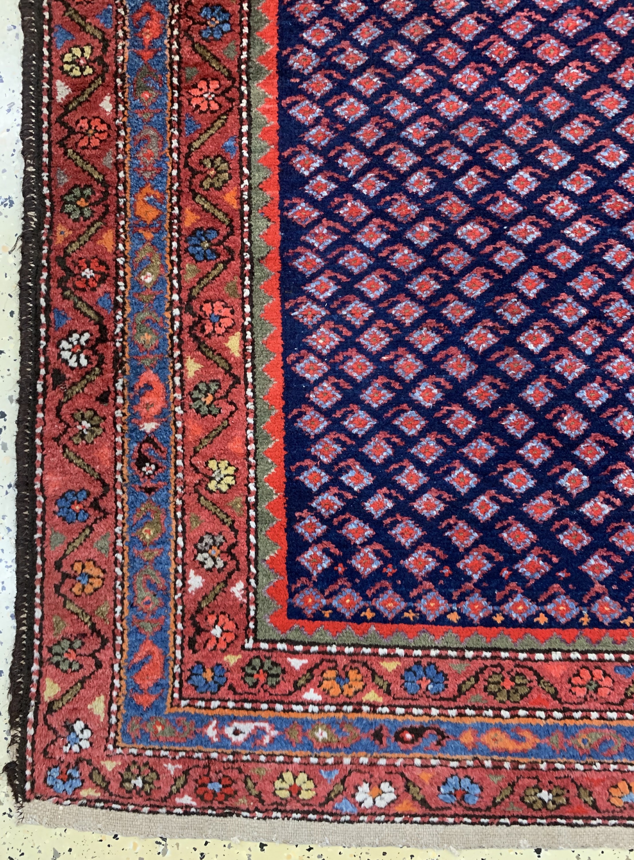 Detail b: Antiker Hamadan, Persien, um 1900, Wolle auf Baumwolle, ca. 210 x 135 cm, EHZ: 2-3