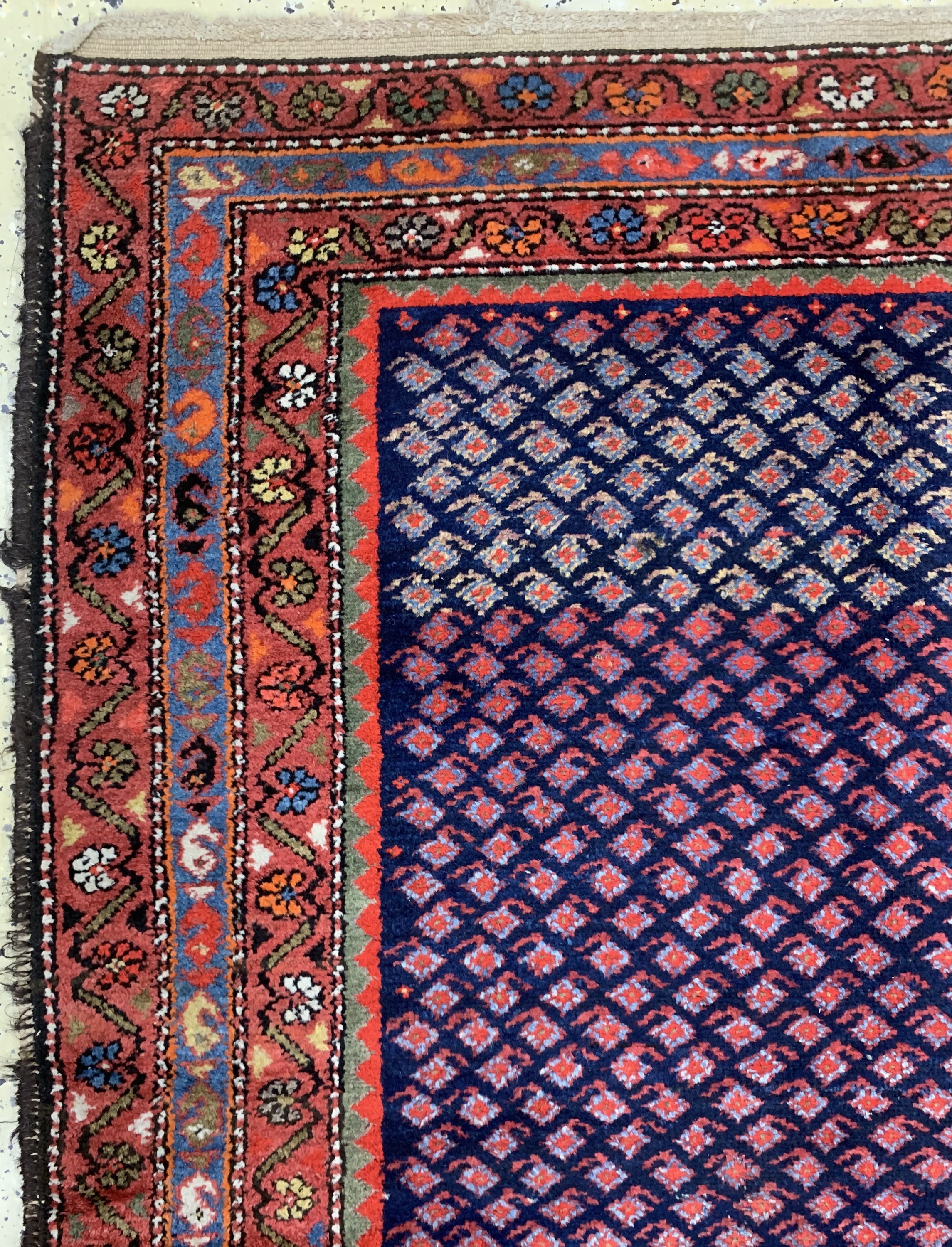 Detail c: Antiker Hamadan, Persien, um 1900, Wolle auf Baumwolle, ca. 210 x 135 cm, EHZ: 2-3