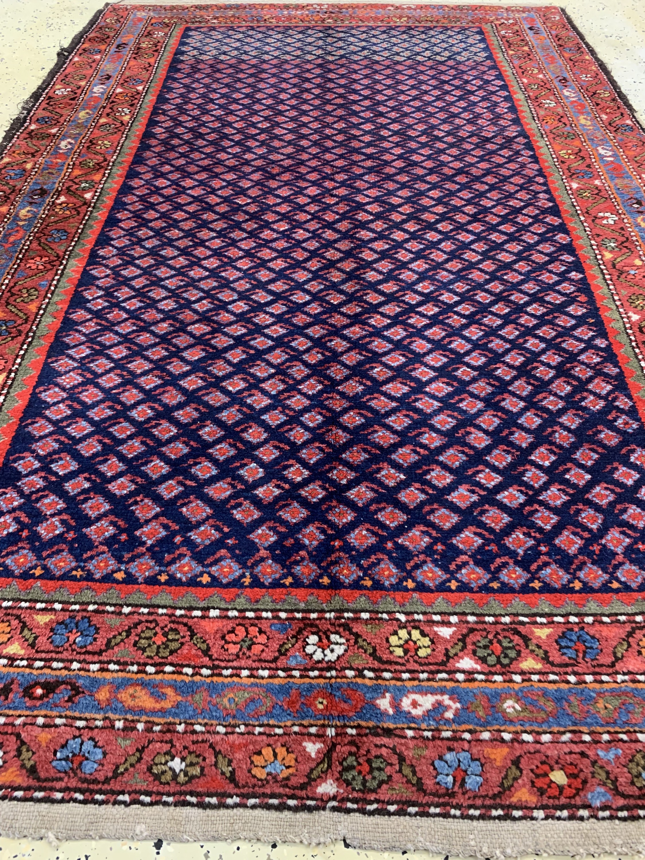 Detail e: Antiker Hamadan, Persien, um 1900, Wolle auf Baumwolle, ca. 210 x 135 cm, EHZ: 2-3