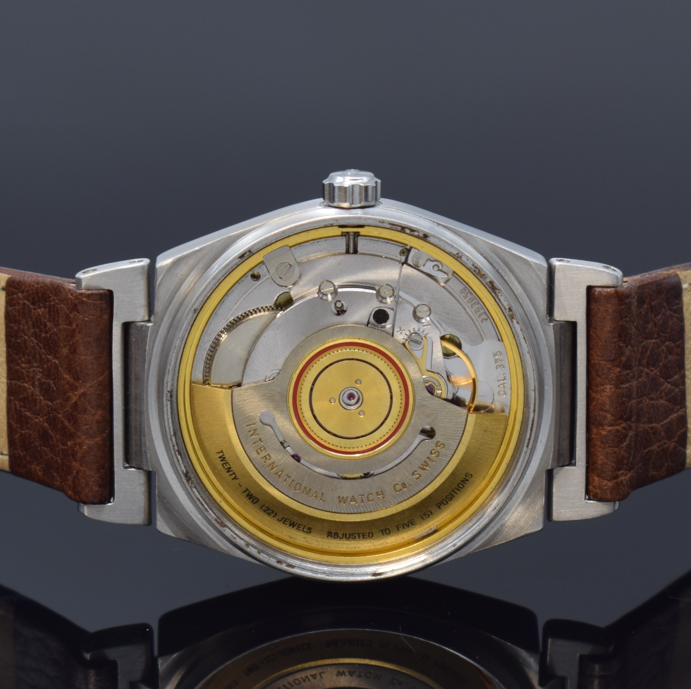 Detail d: IWC Ingenieur SL Herrenarmbanduhr in Stahl Referenz 3505, Schweiz 1980er Jahre, Automatik, satin. Geh., Boden und Krone verschr., verg. ...