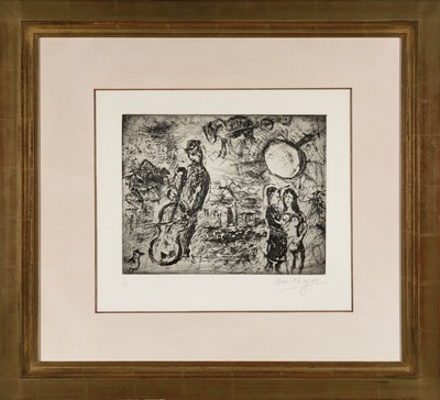 26833724k - Marc Chagall,1887-1985, Le violoncelliste du village, 1967, Radierung, Aquatinta, ...