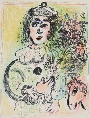 26833726l - Marc Chagall, 1887-1985, zwei Lithographien aus Mourlot, Circus: tanzende Harlekine und ...