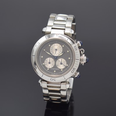 Image CARTIER Pasha chronograph reference 1352, Switzerland around 1999, stainless steel case ...