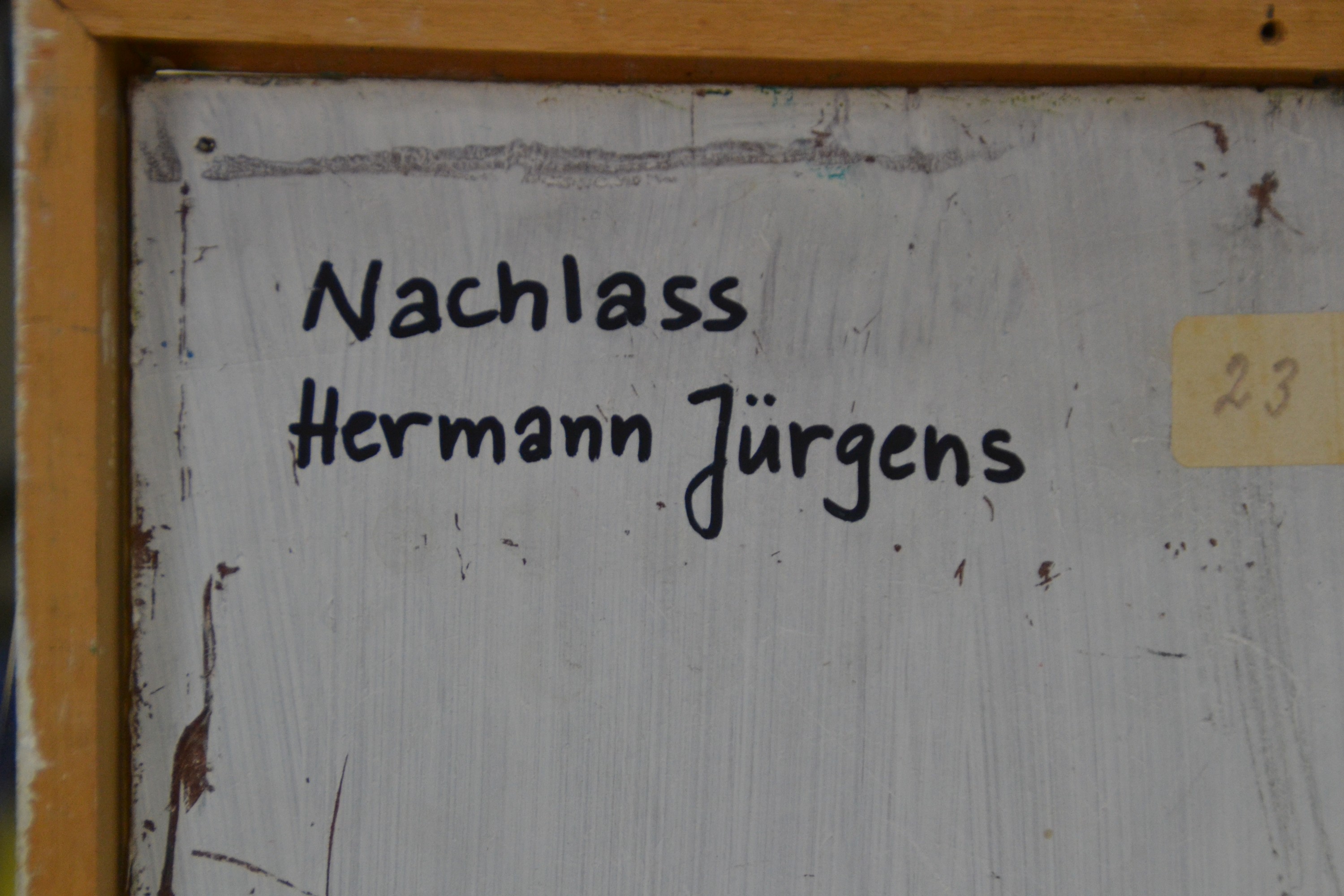Detail d: Hermann Jürgens, 1914 Heidelberg-1967 Godramstein, 3 Entwürfe für sakrale Glasmalereien, je Öl/Platte, späte 1940er/50er-Jahre, 2x ungerahmt ...